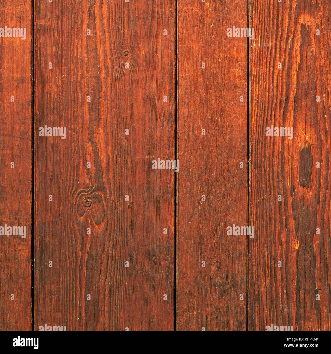 Old Red Mahogany Wood Wall Background Square Stock Photo