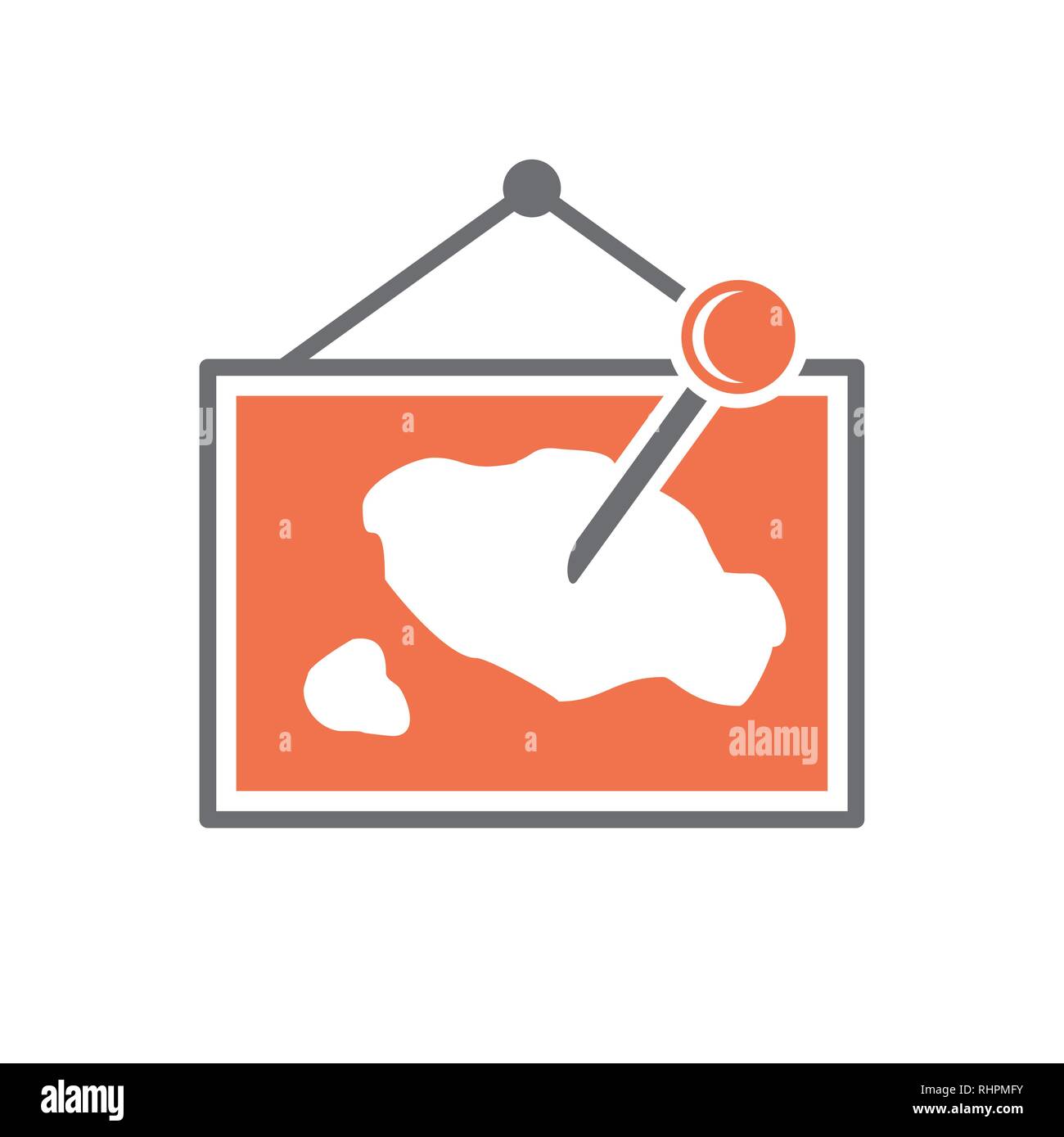 Navigation map icon on white background for graphic and web design ...