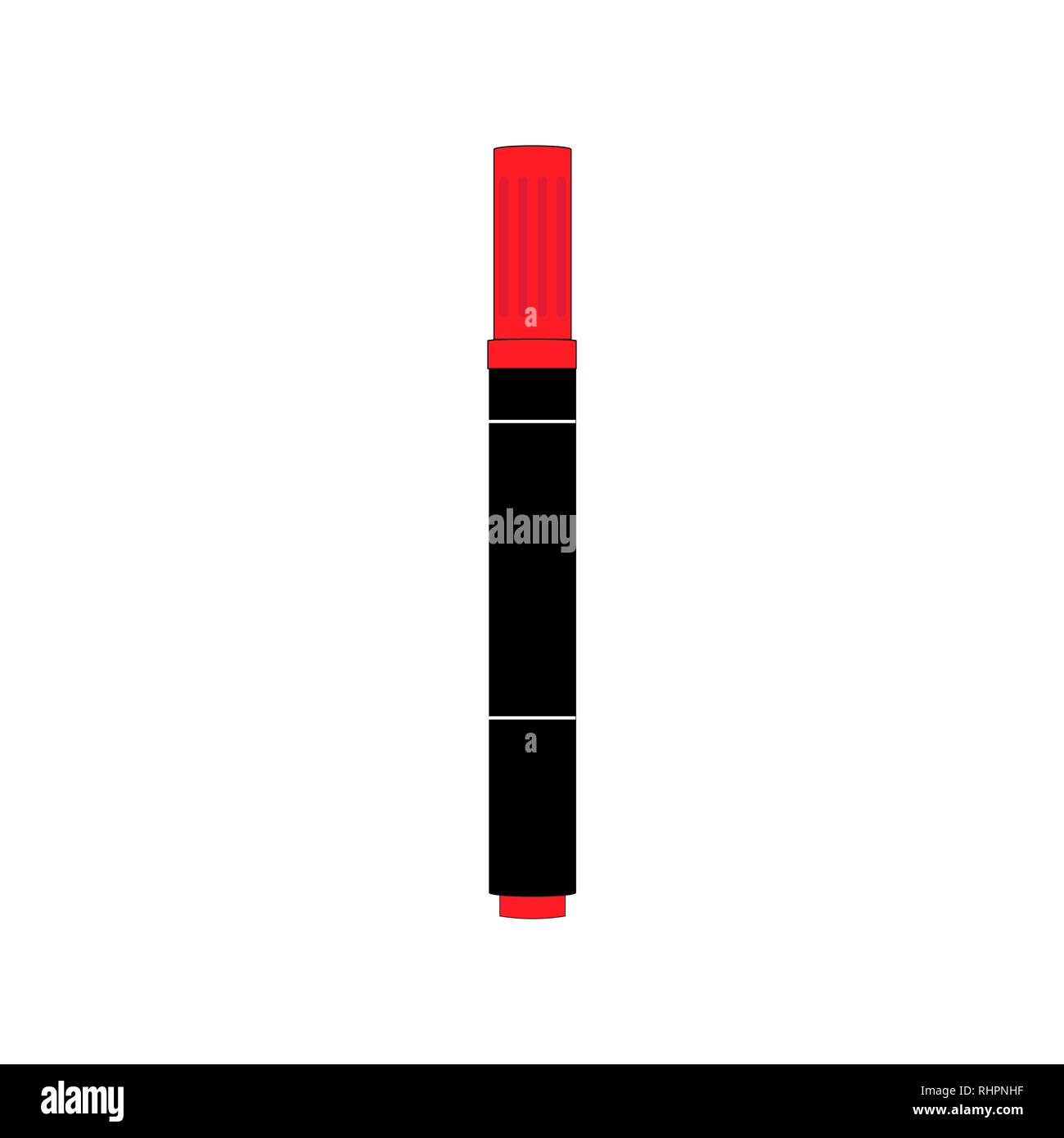 Vector Image of Red Marker on a White Background. Stock Vector