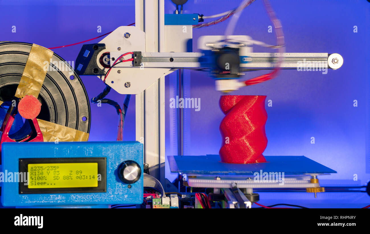 3d printer in action. Modern 3D printer printing figure Stock Photo Alamy