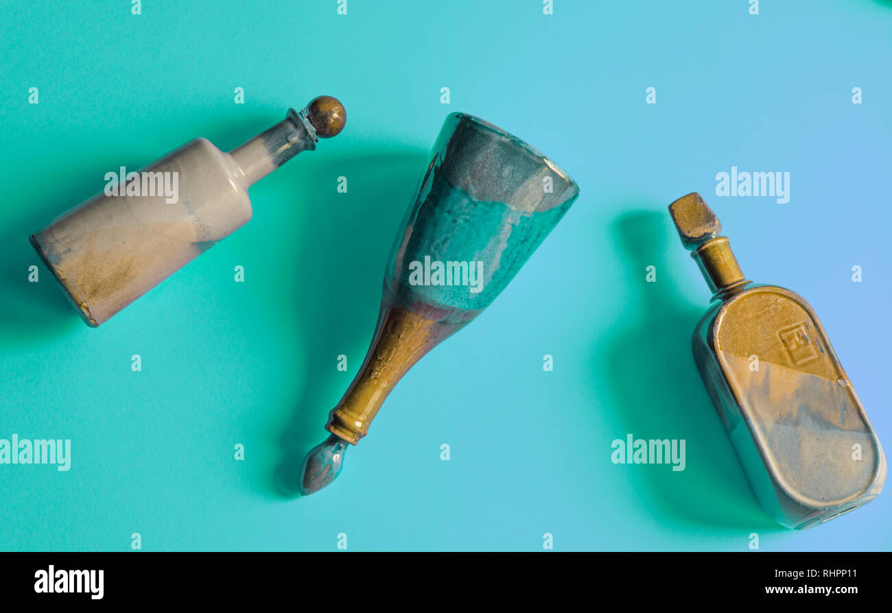 beauty lotion bottles top view Stock Photo Alamy