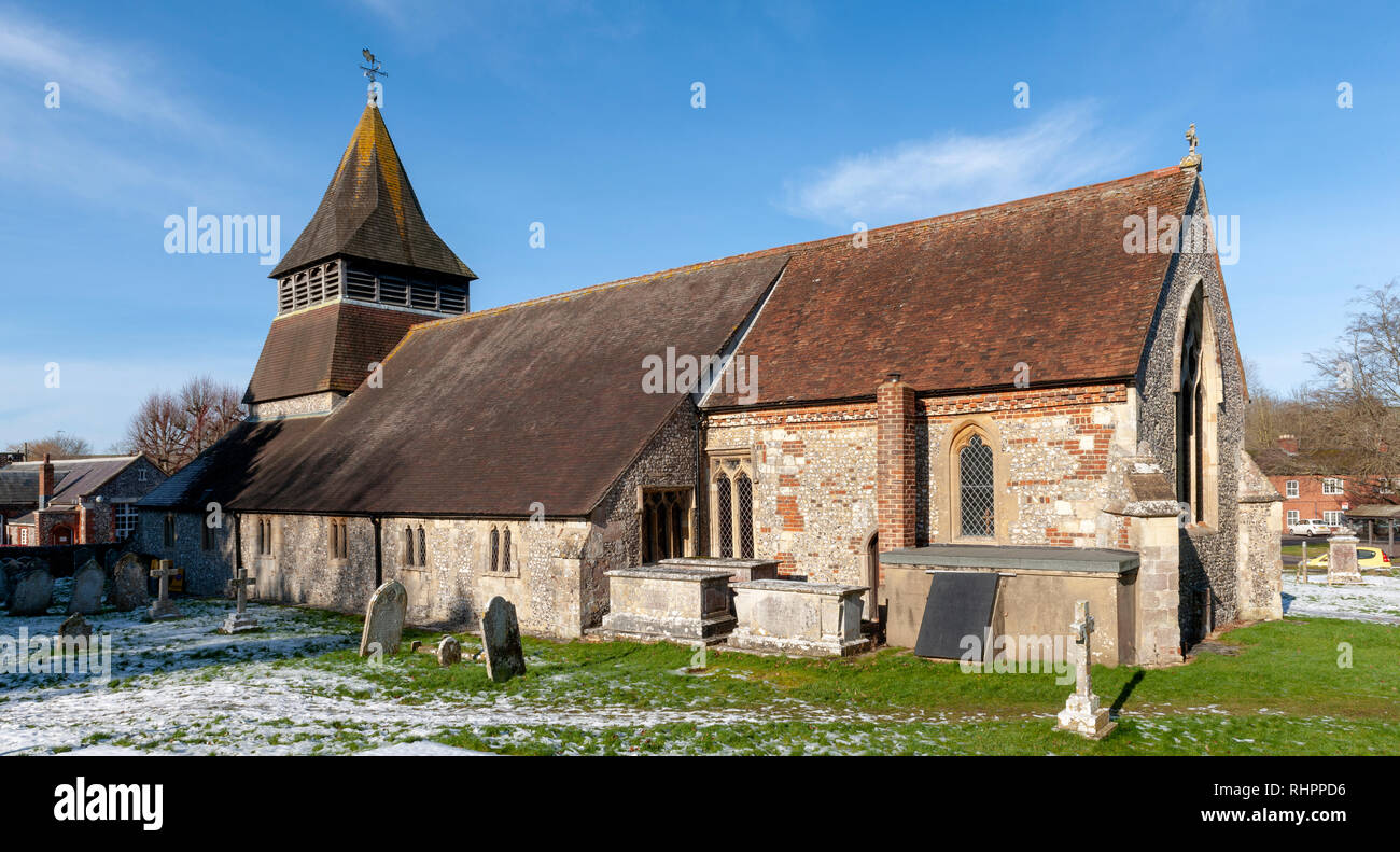 St Peter and St Paul Parish Church, King's Somborne,Hampshire, England, UK. Stock Photo