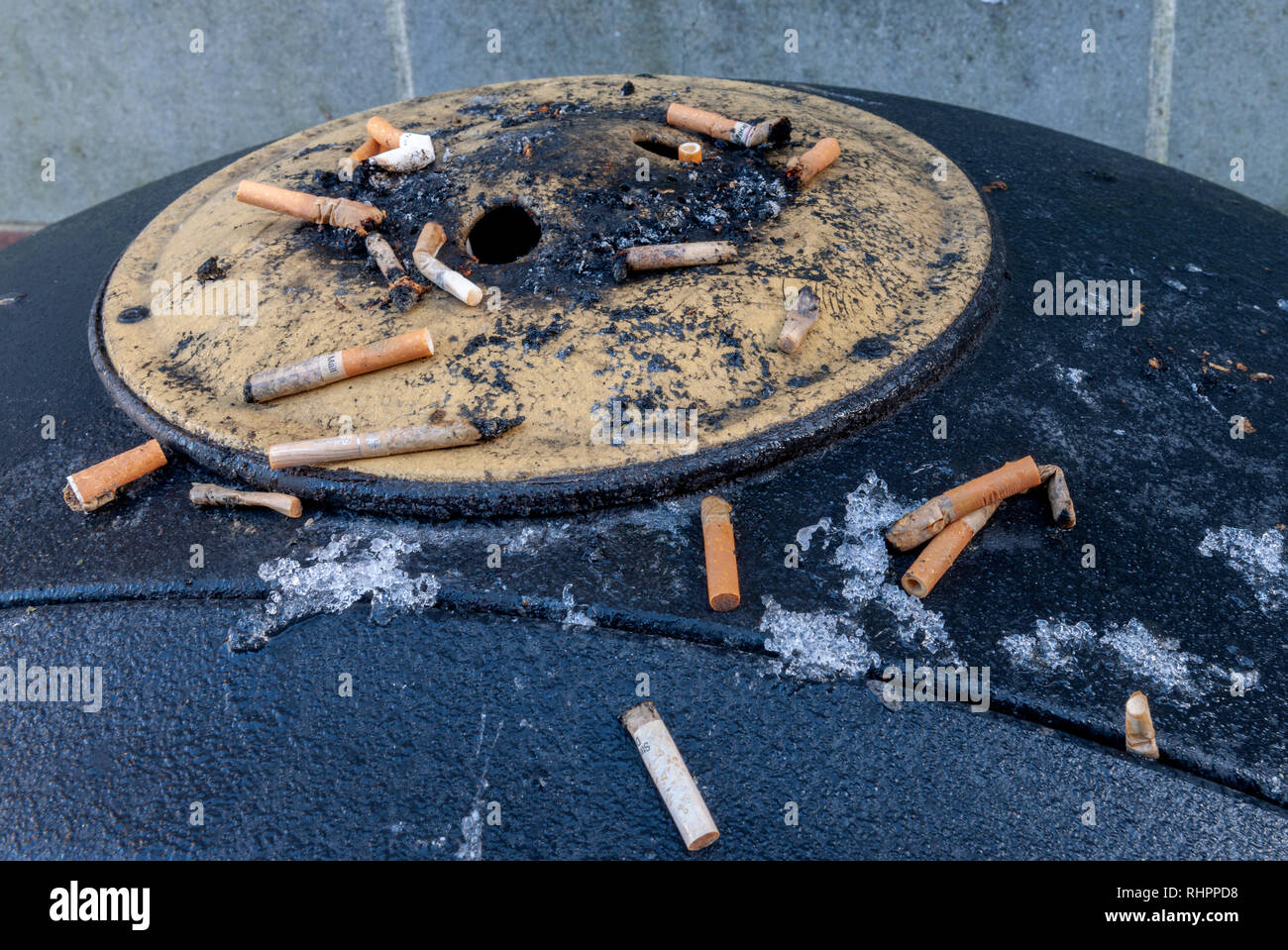 Public Cigarette Ashtray Smoking High Resolution Stock Photography and