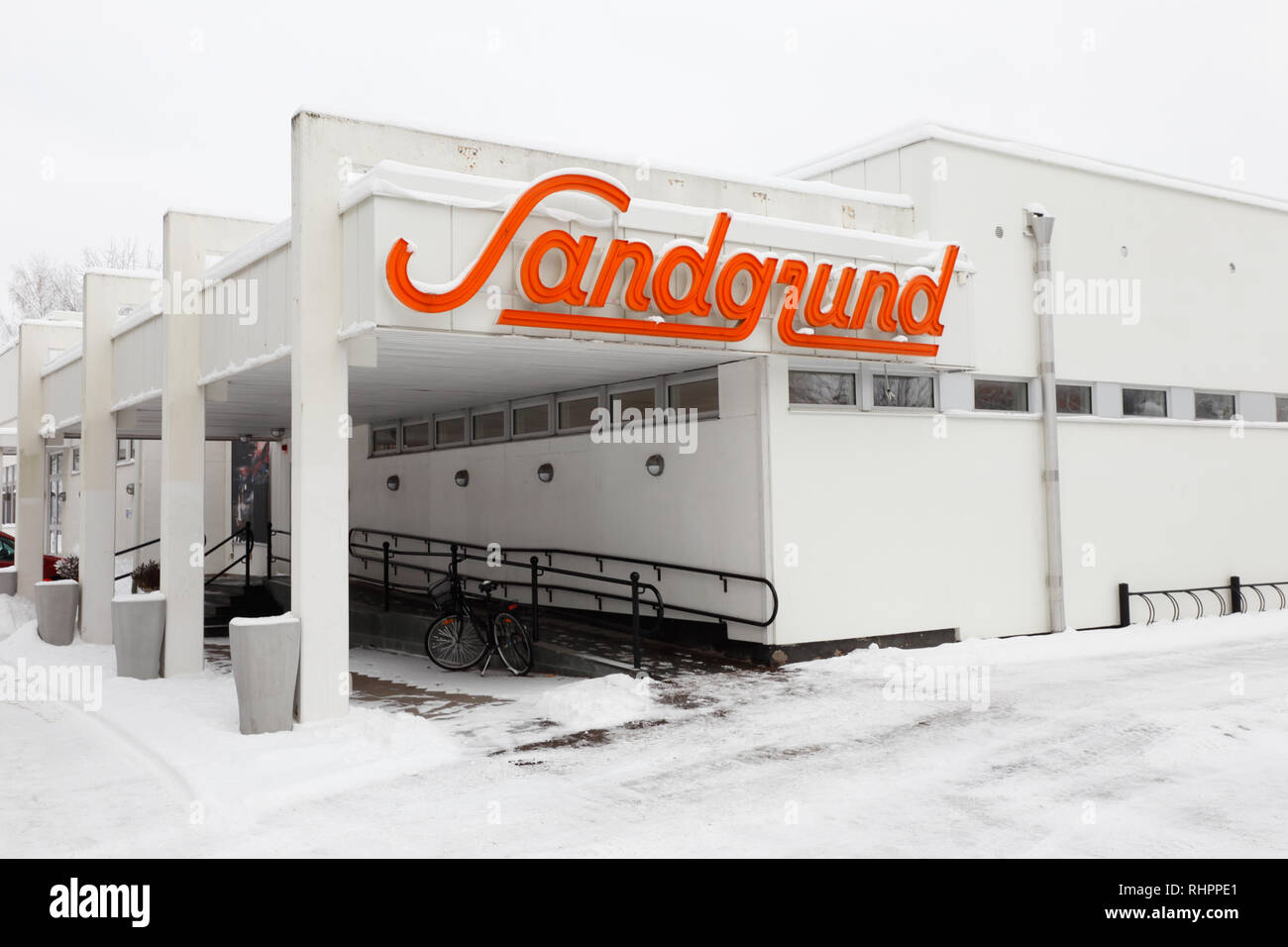Karlstad, Sweden - January 31, 2019: The Sandgrund building containg the Lars Lerin museum. Stock Photo