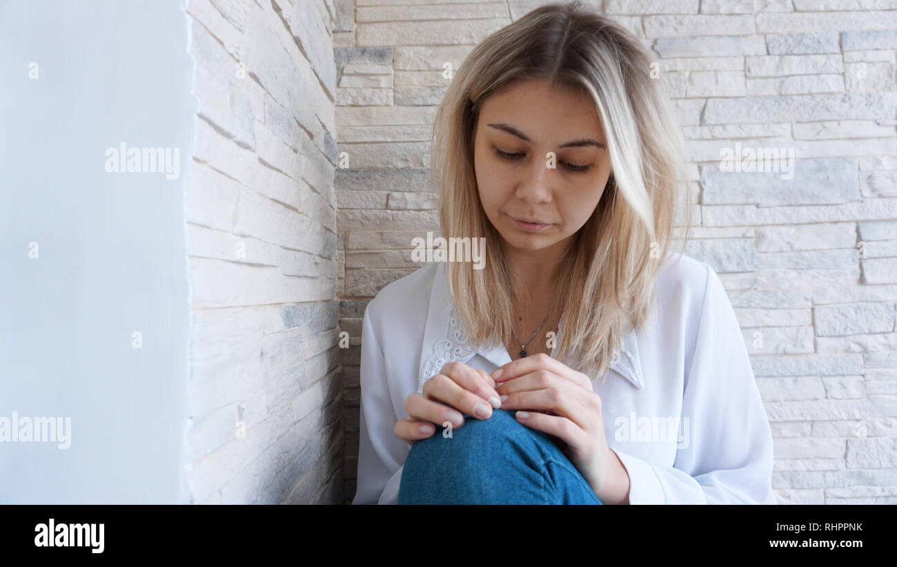 Woman depressed despair abused hi-res stock photography and images - Alamy