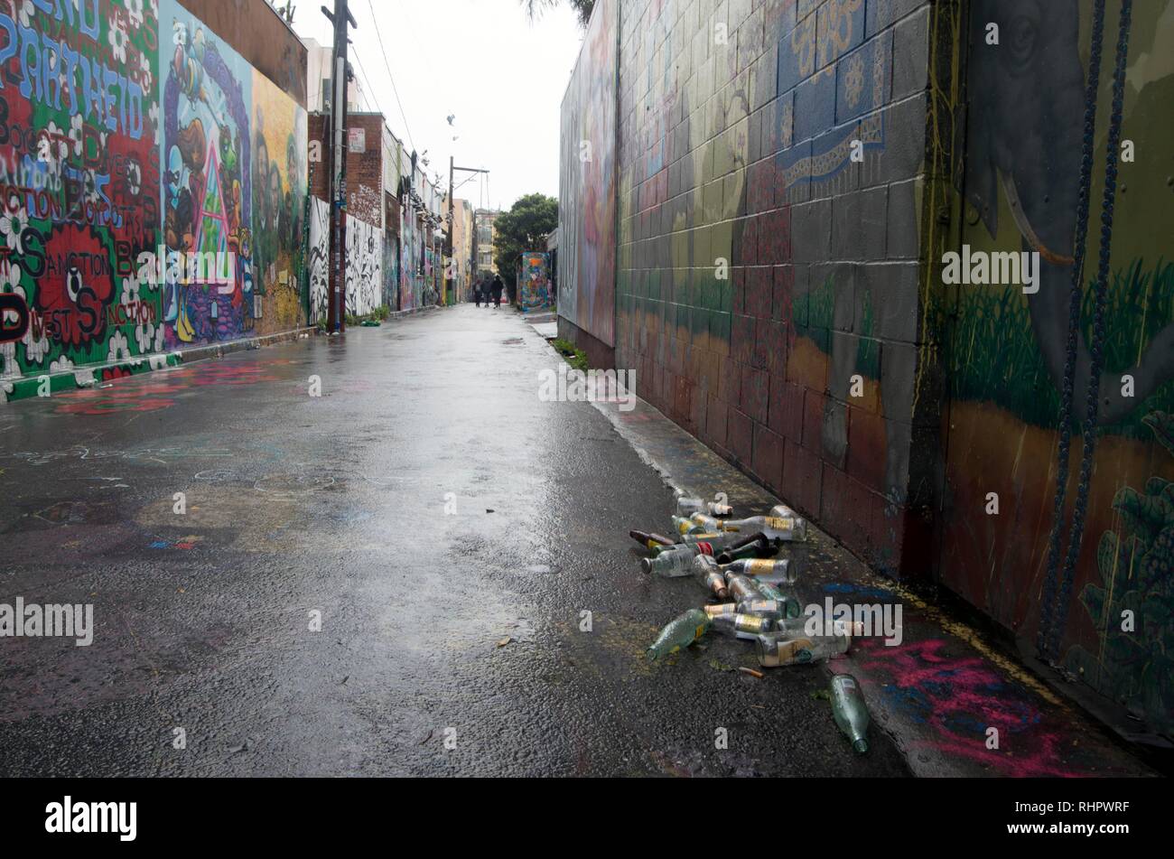 Clarion Alley in San Francisco is home to many murals which often contain poignant messages and