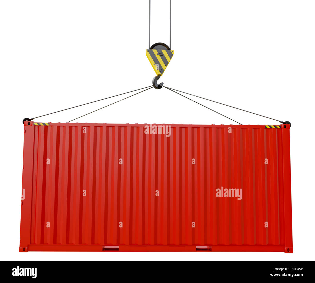Cargo container with hook isolated on white Stock Photo - Alamy