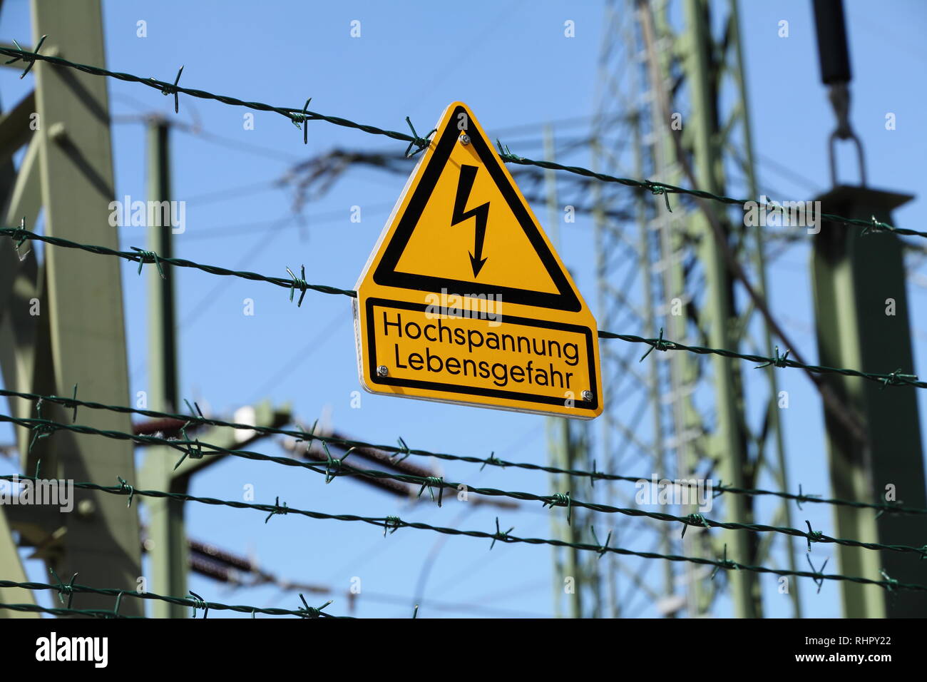 High voltage sign Stock Photo