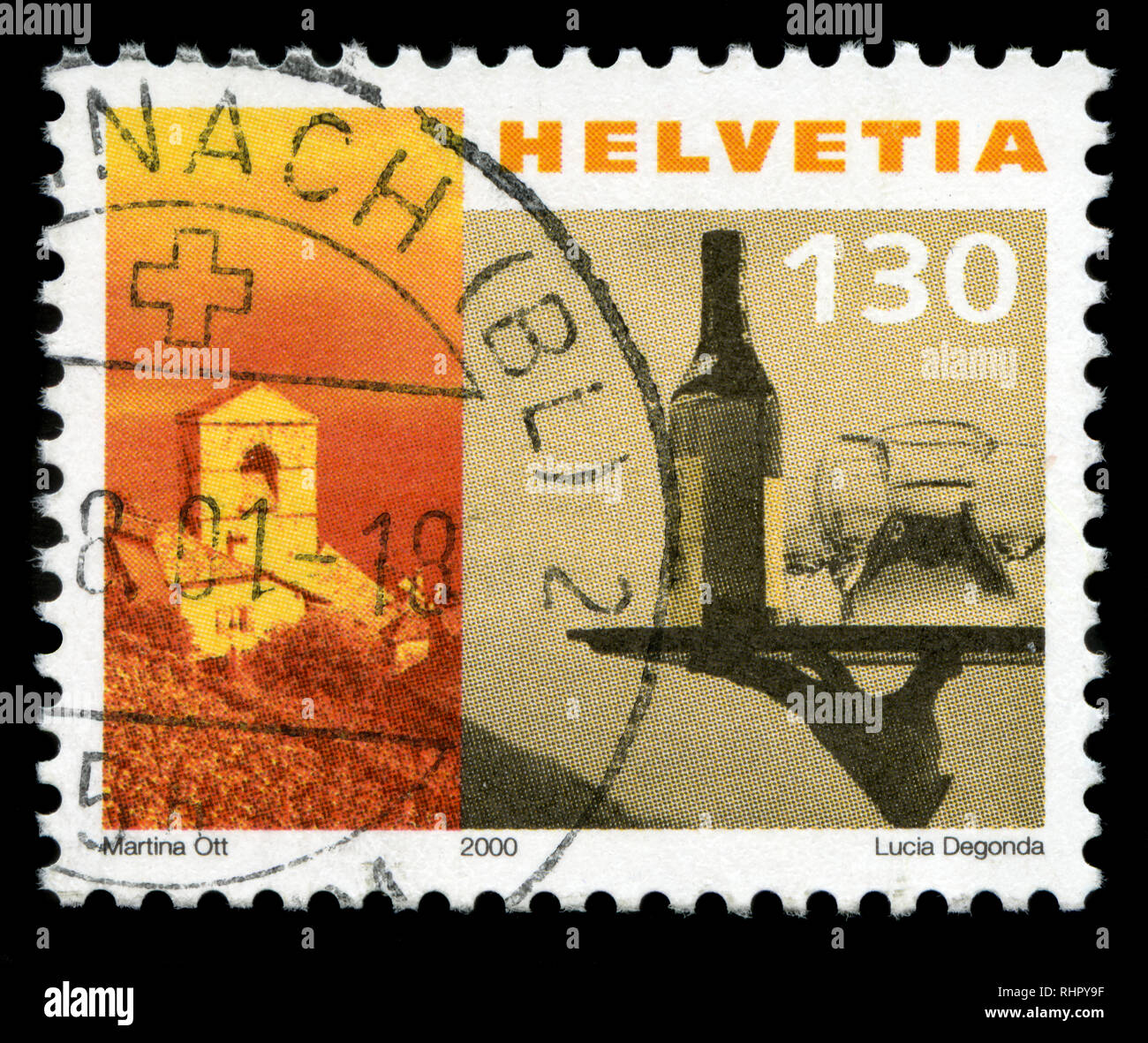 Postage stamp from Switzerland in the Tourism series issued in 2000