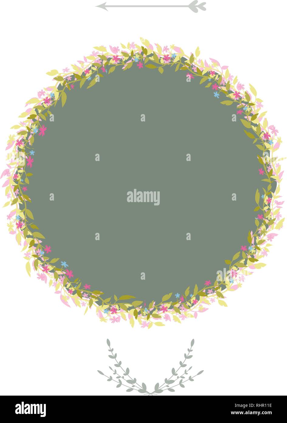 Floral frame with background. Vintage vector design elements. Eps 10 Stock Vector