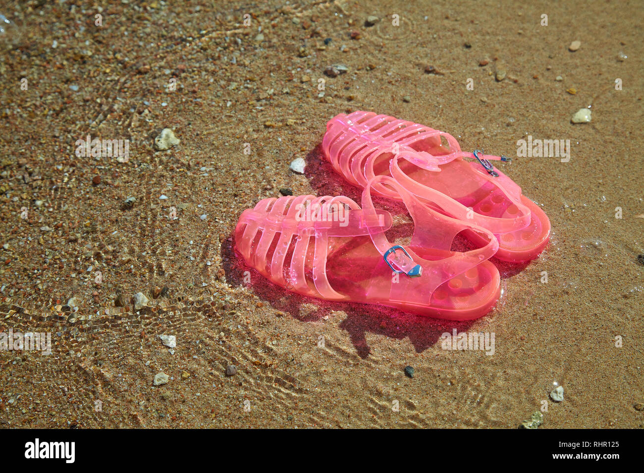 pink beach shoes