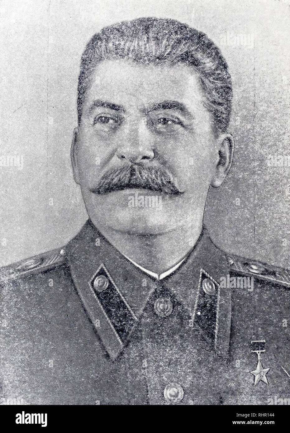 Photo portrait of Joseph Stalin. January 1952. Stock Photo