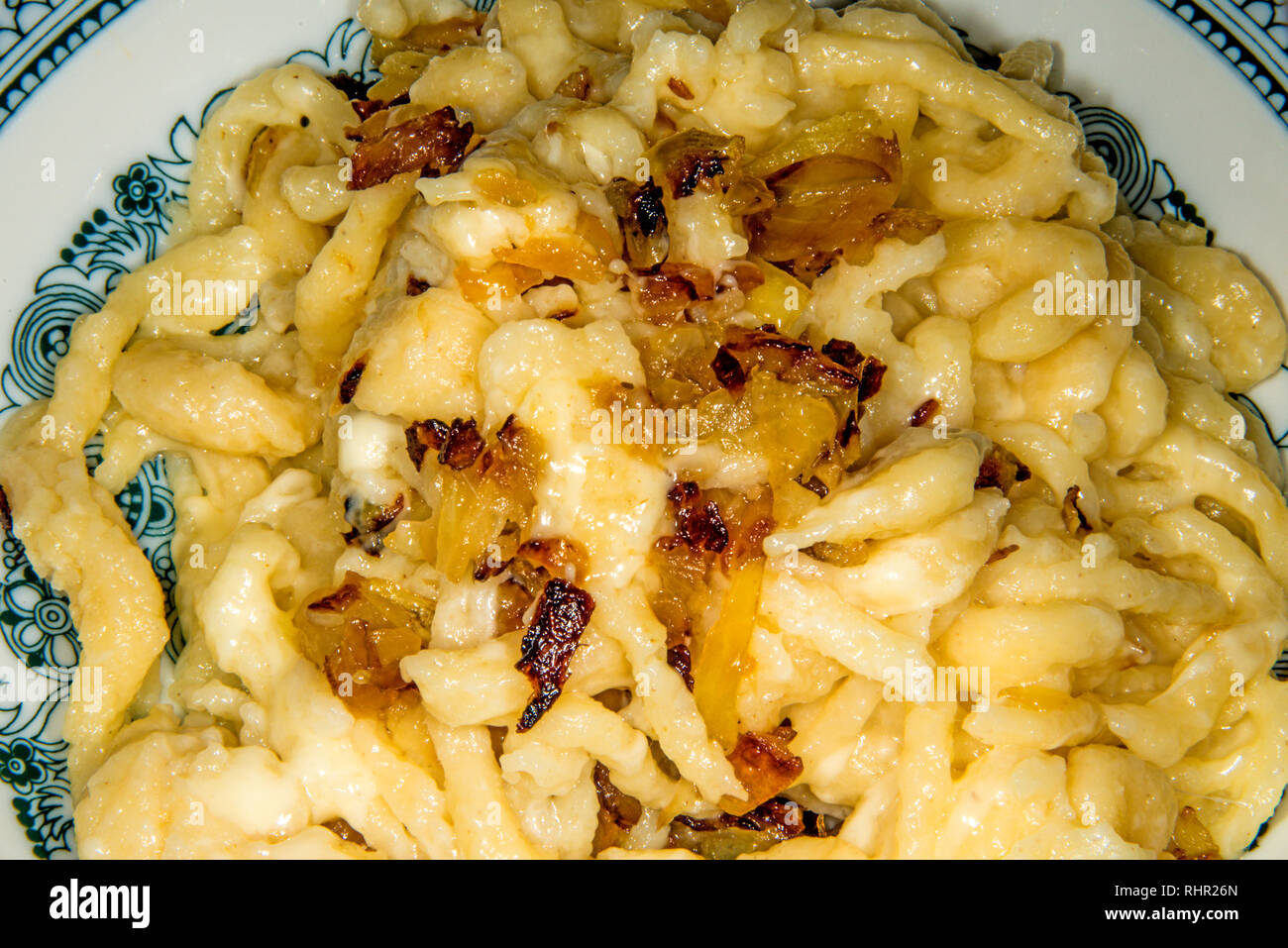 German noodle called Spaetzle in a bowl Stock Photo