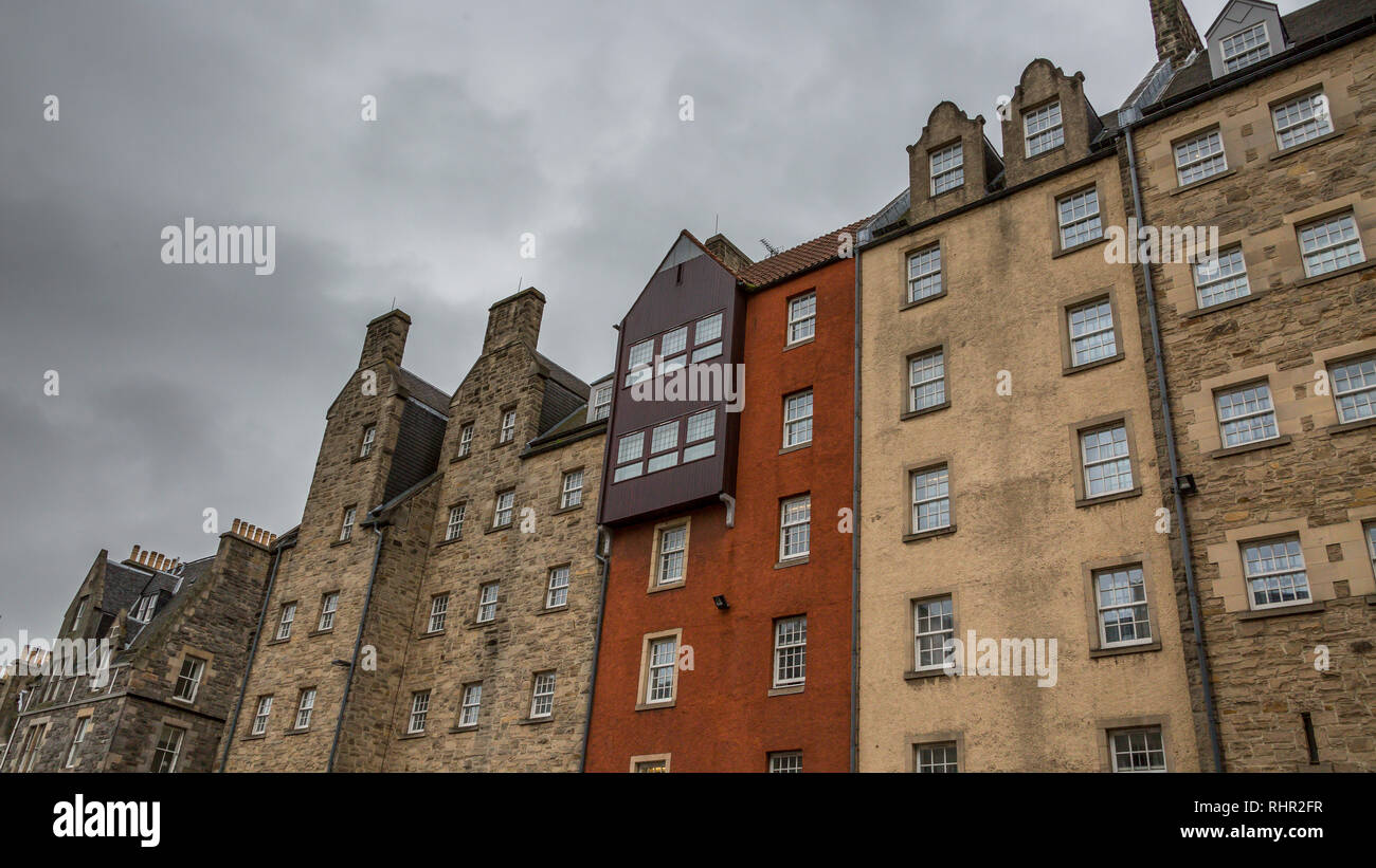 These Sandstone facades have been the preferred building stone of Edinburgh masons. Stock Photo