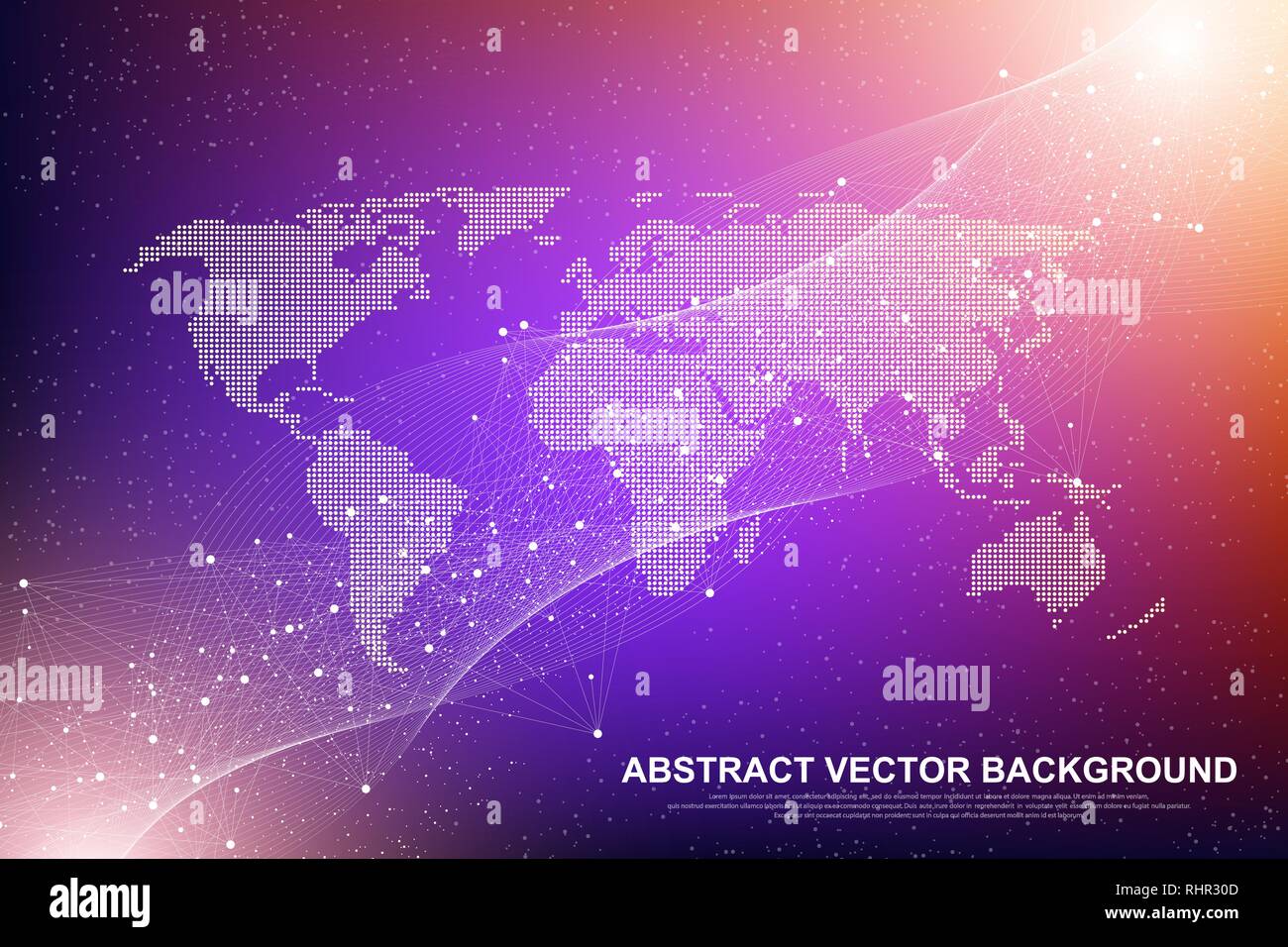 Futuristic abstract vector background blockchain technology. Deep web background. Peer to peer network business concept. Global cryptocurrency Stock Vector