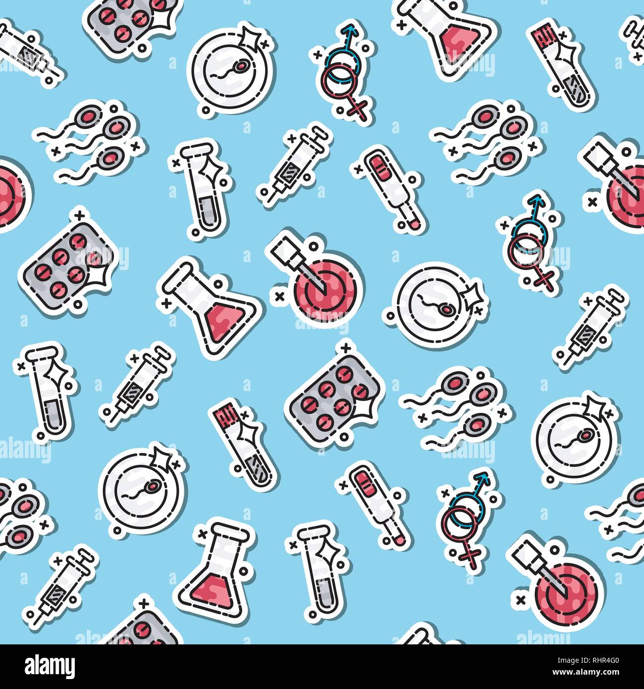 Colored artificial insemination pattern. Vector illustration, EPS 10 Stock Vector