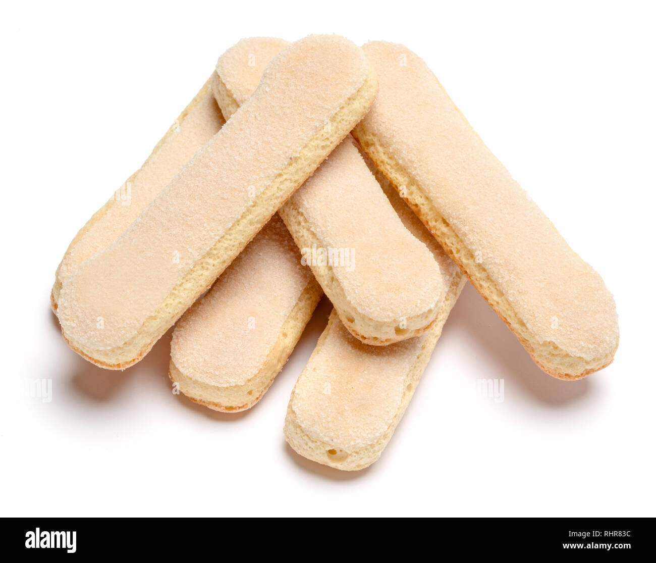 Traditional Italian Savoiardi ladyfingers Biscuits on White Background ...