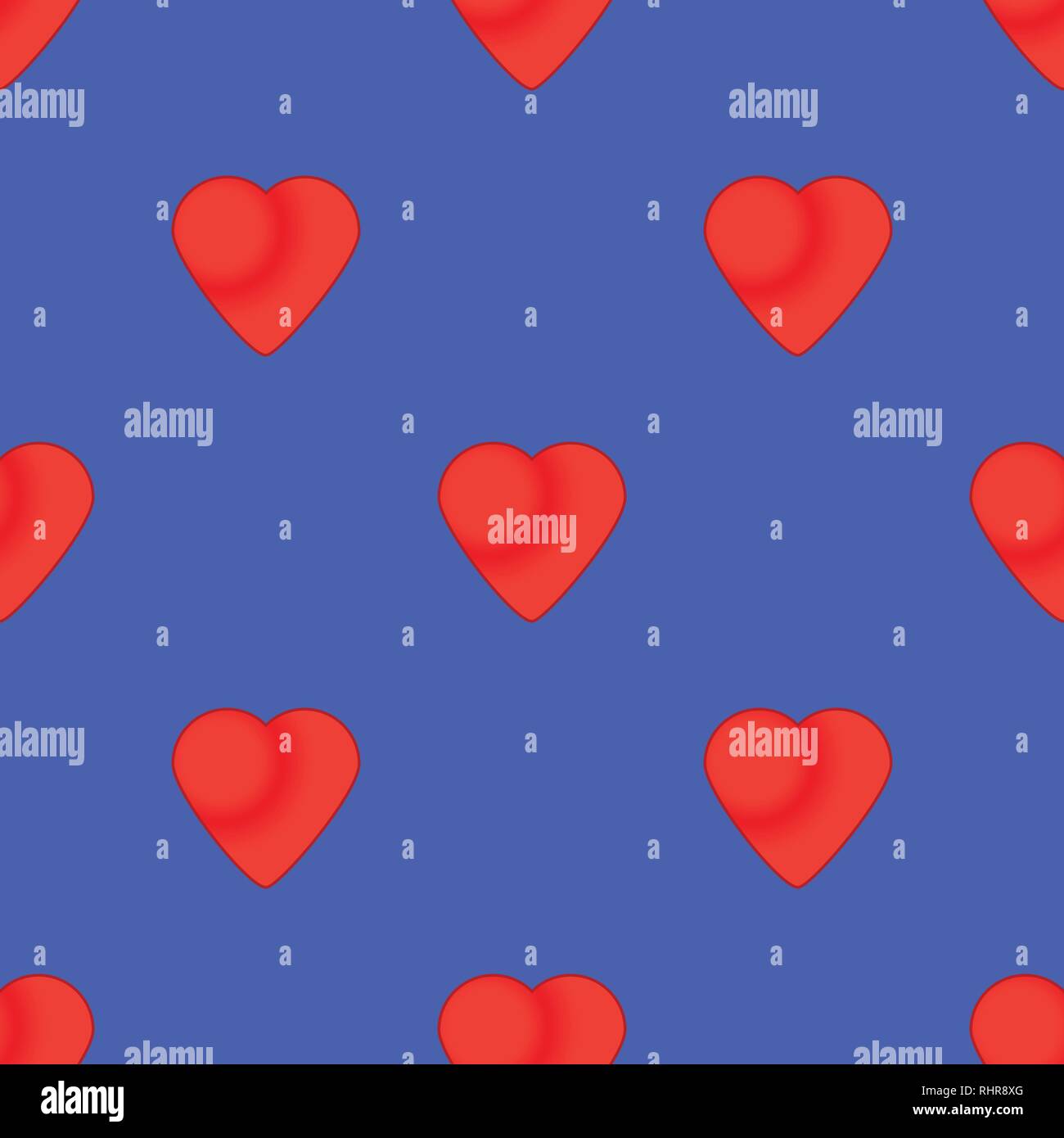 Heart seamless pattern on the blue background Stock Vector Image & Art ...