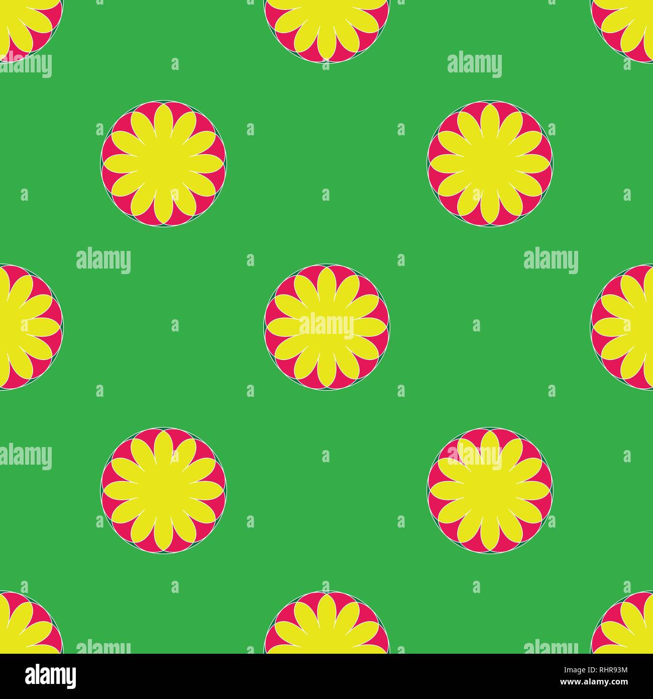 Floral seamless pattern on the green background Stock Vector Image ...
