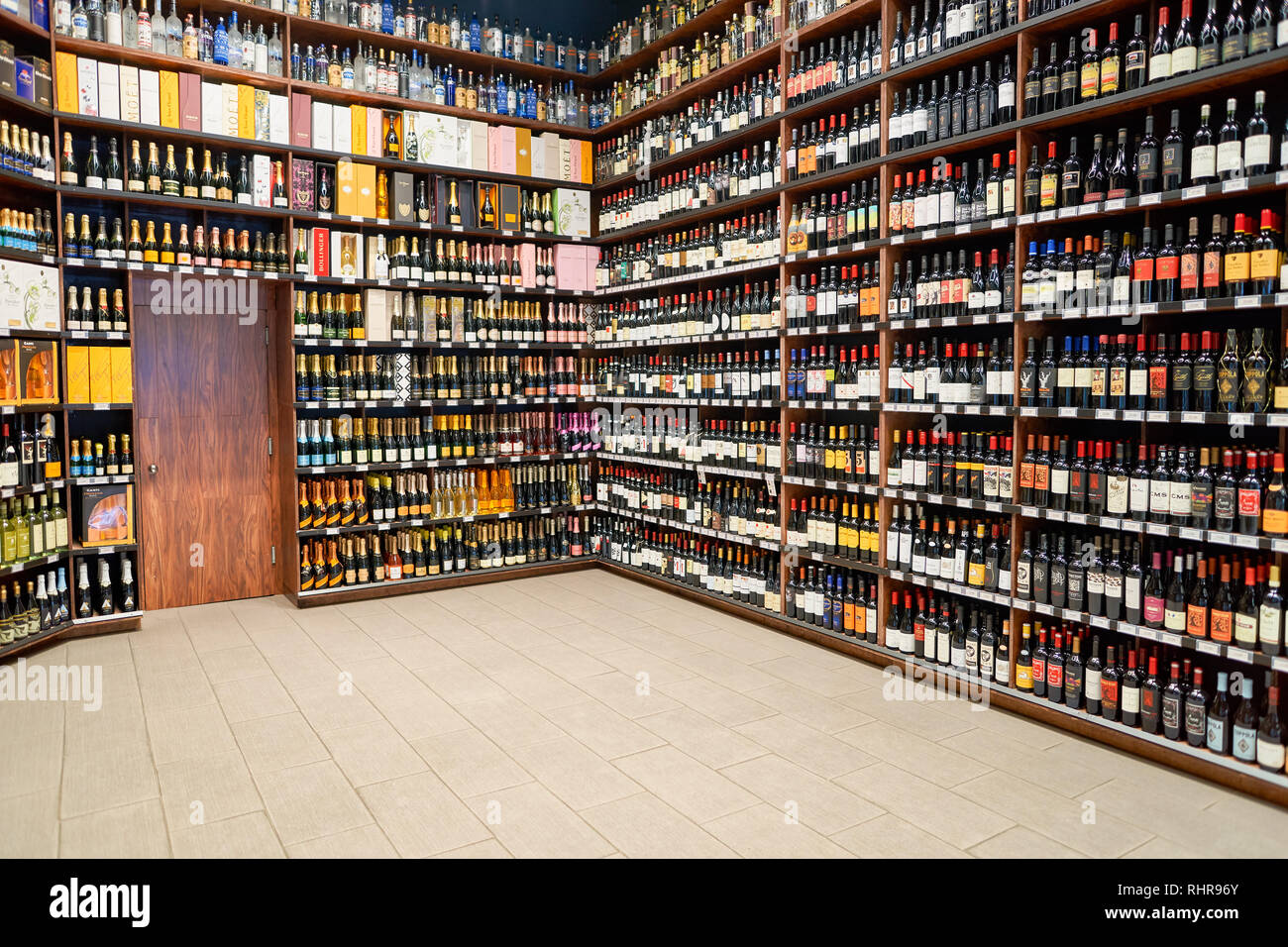 NEW YORK CIRCA MARCH 2016 inside of Epic Spirits store in Manhatten