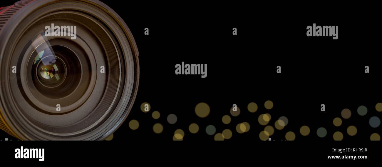 Professional Camera Lens with blur background effect Stock Photo Alamy