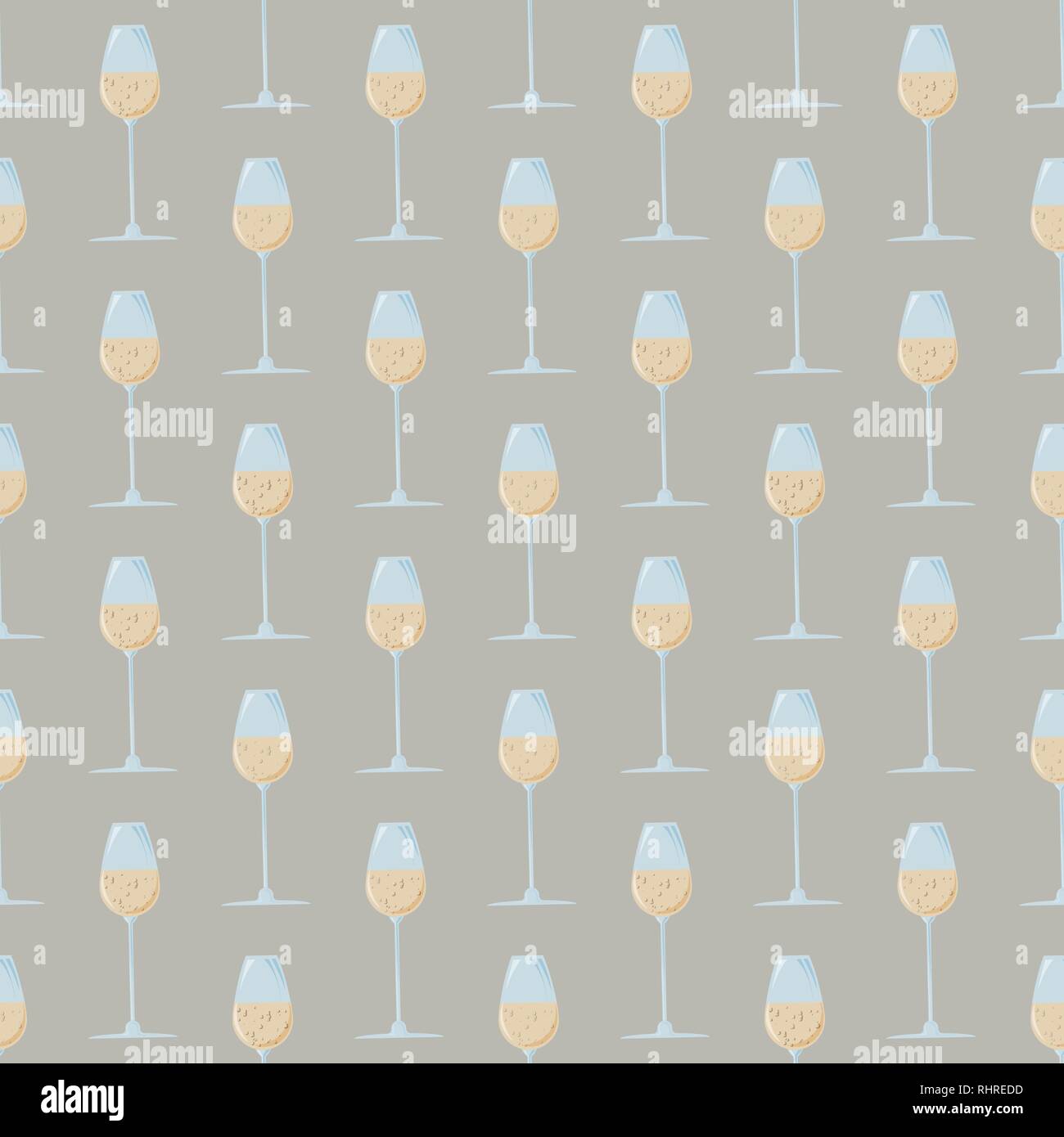 Colored abstract seamless pattern with glass of champagne. alcoholic drink print for bars 10 eps Stock Vector