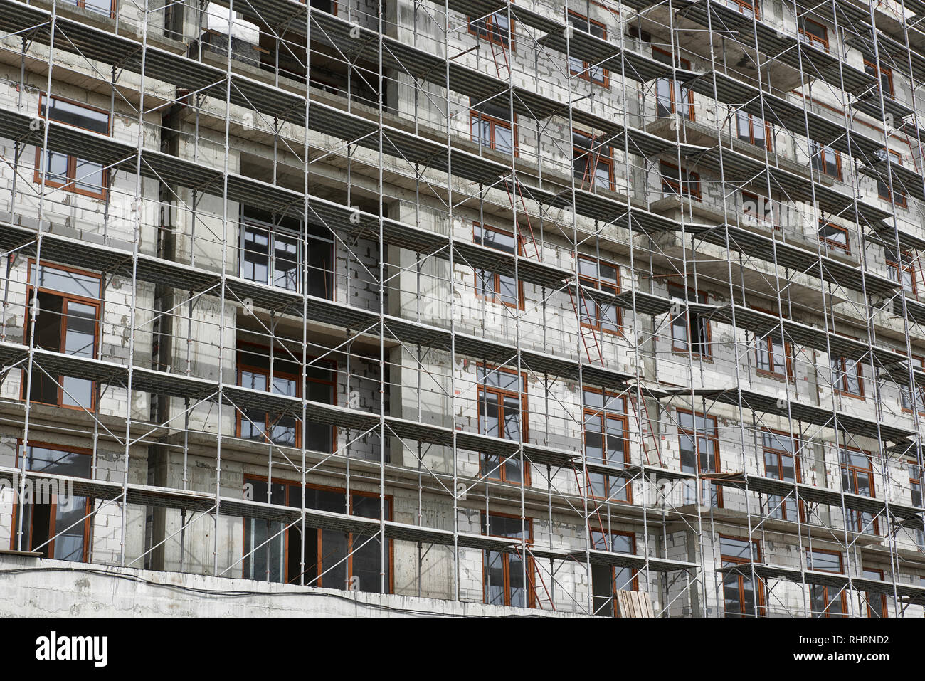 new building under construction, scaffolding and concrete Stock Photo