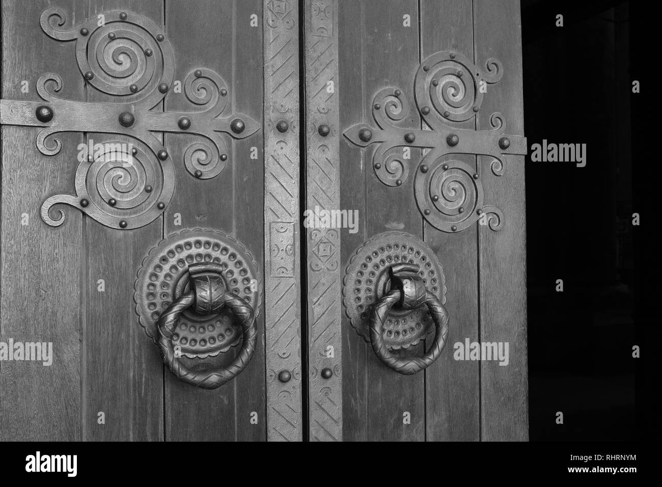 Lisbon Cathedral Ornate Medieval Doors Spiral Hinges and Hooped Handles