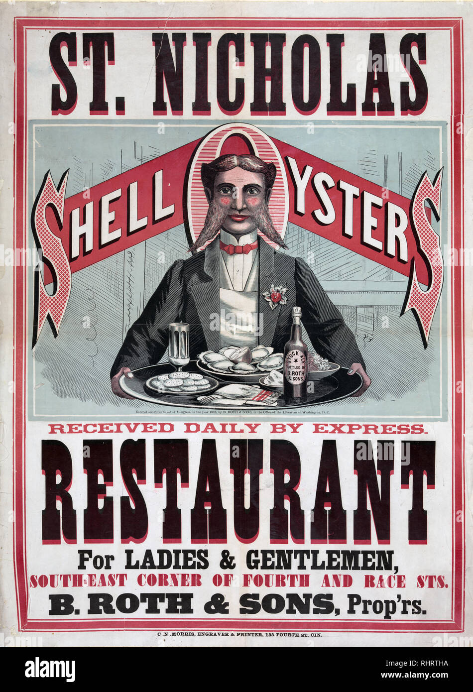 19th century restaurant advertisement - St. Nicholas Restaurant. Shell ...