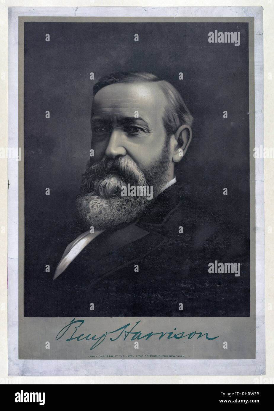 President Benjamin Harrison print Stock Photo - Alamy