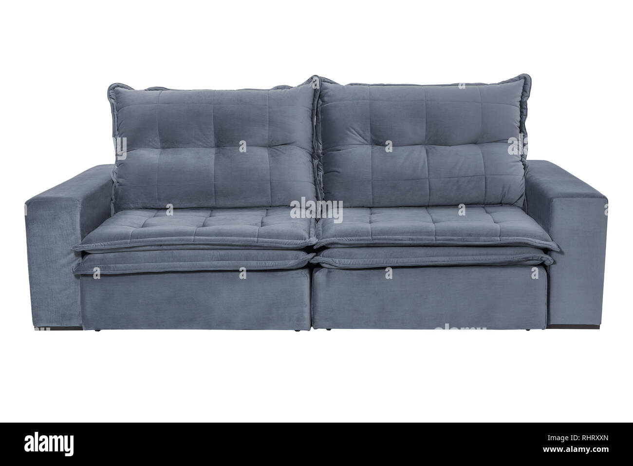modern blue suede couch sofa isolated on white background Stock Photo Alamy