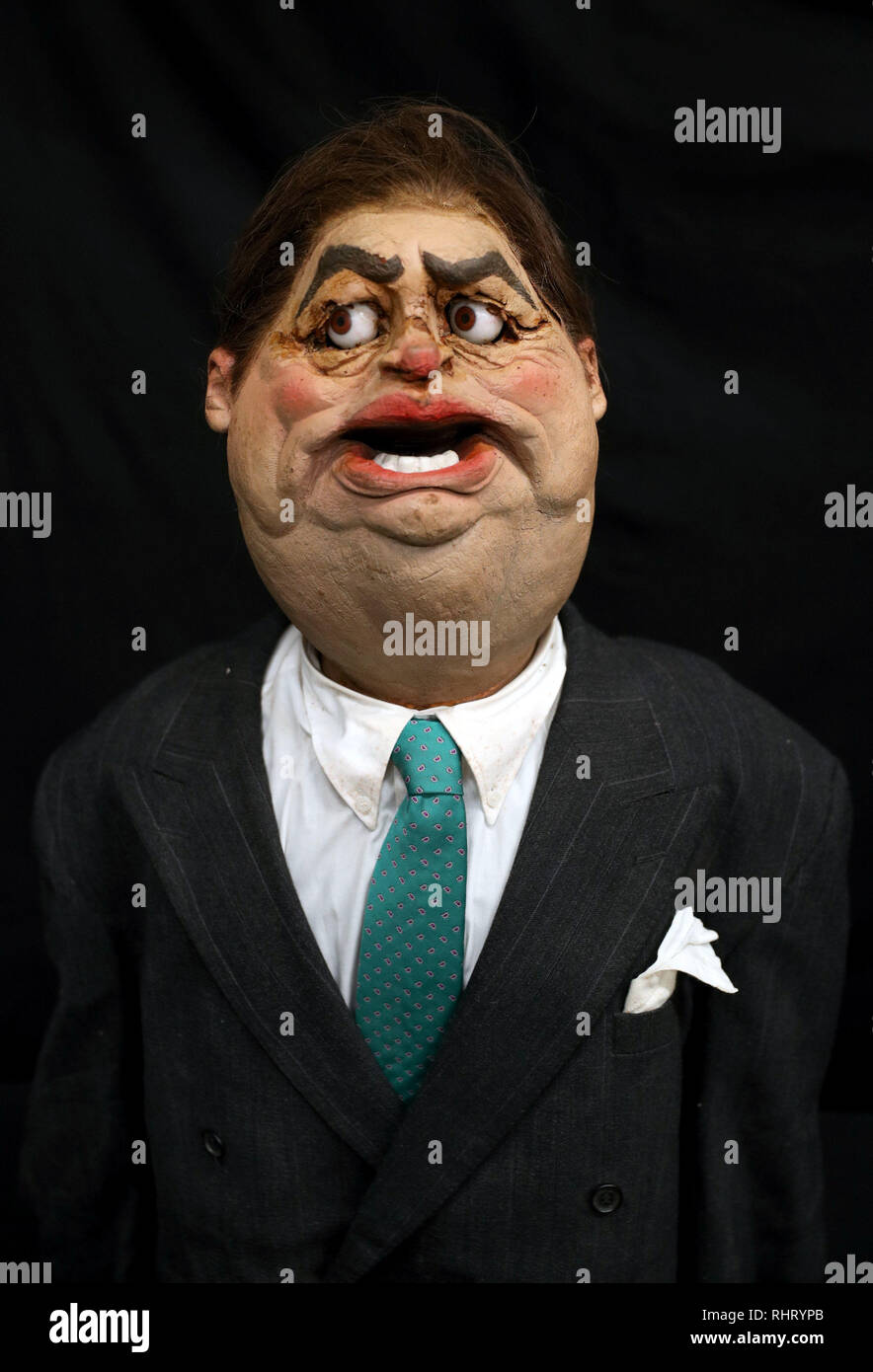 A Spitting Image puppet of Nigel Lawson during a preview of the