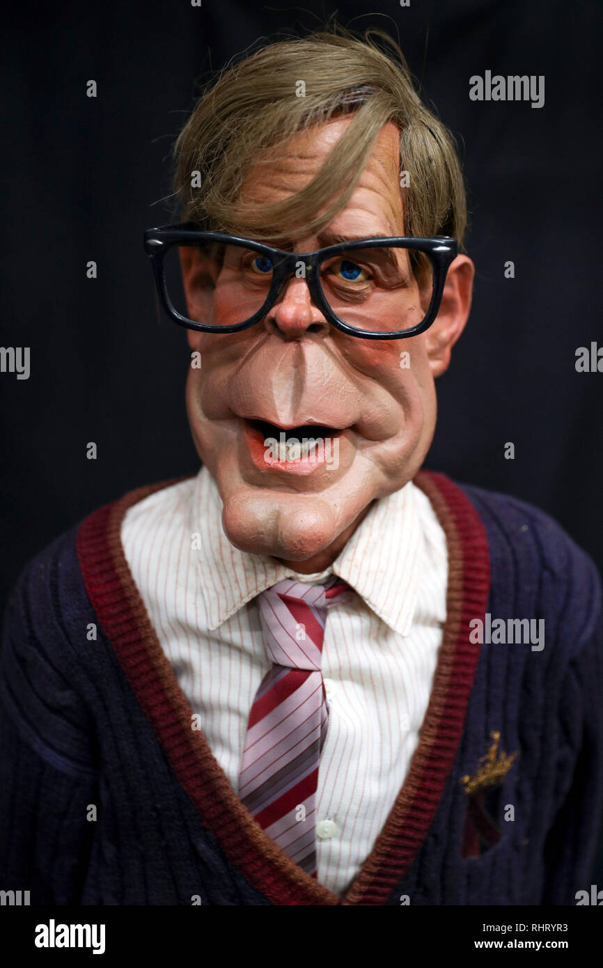 A Spitting Image Puppet Of Alan Bennett During A Preview Of The Forthcoming Spitting Image Auction At The Prop Store Head Office Near Rickmansworth Stock Photo Alamy