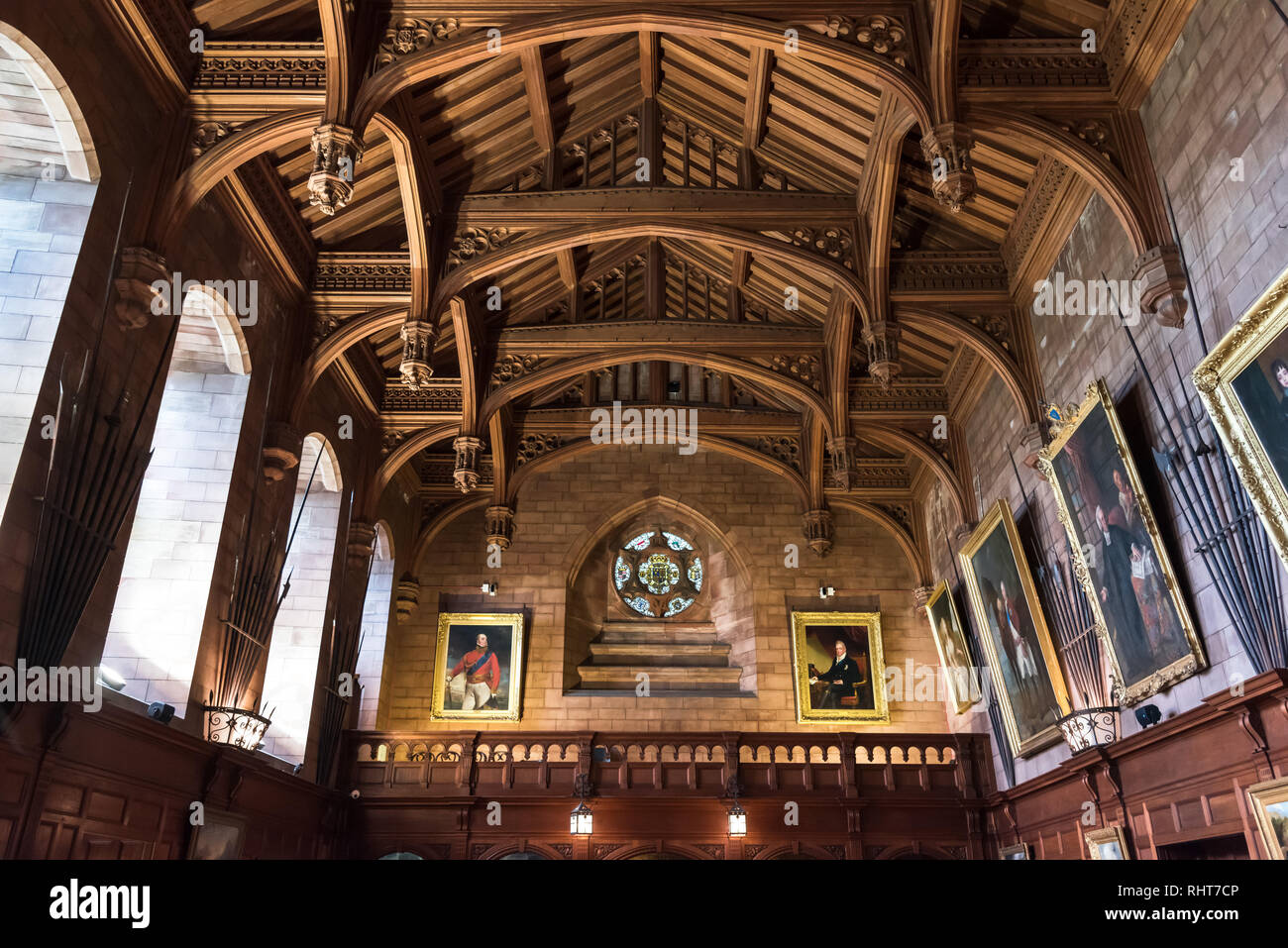 King's Hall, Bamburgh Castle, Northumberland, UK Stock Photo