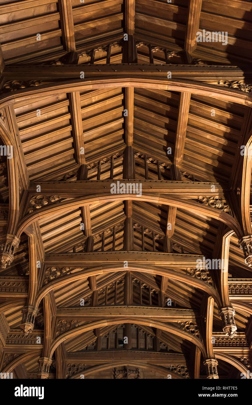 King's Hall ceiling, Bamburgh Castle, Northumberland, UK Stock Photo