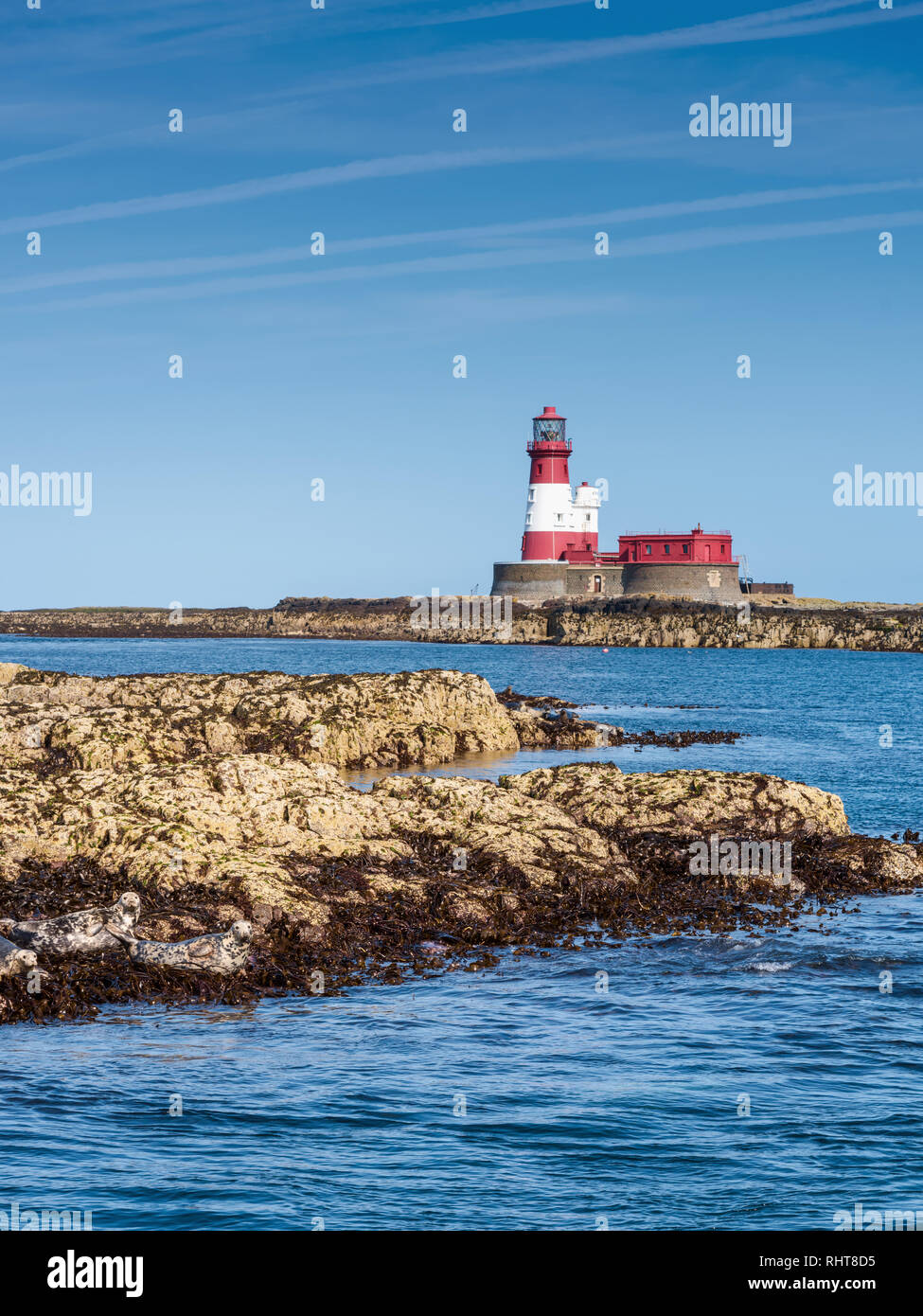 Longstone lighthouse, Farne Islands, Northumberland, UK Stock Photo