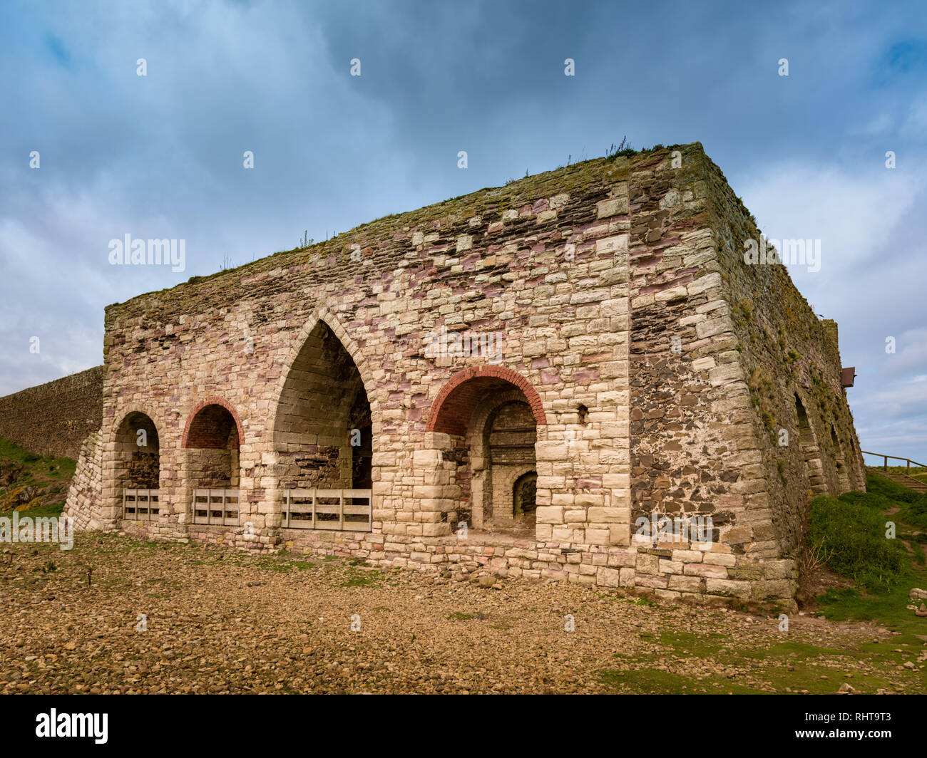 Castle Point Lime Kilns, Northumberland, UK Stock Photo
