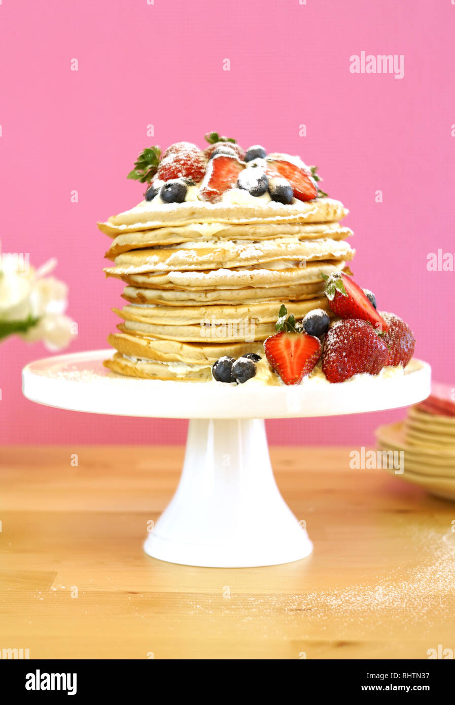 Shrove Pancake Tuesday, last day before Lent, stack of pancakes ...