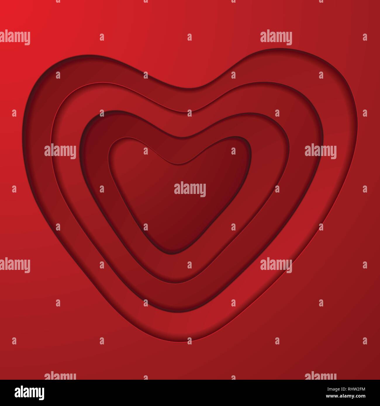 Big red hearts abstract Valentines Day greeting card corporate design ...
