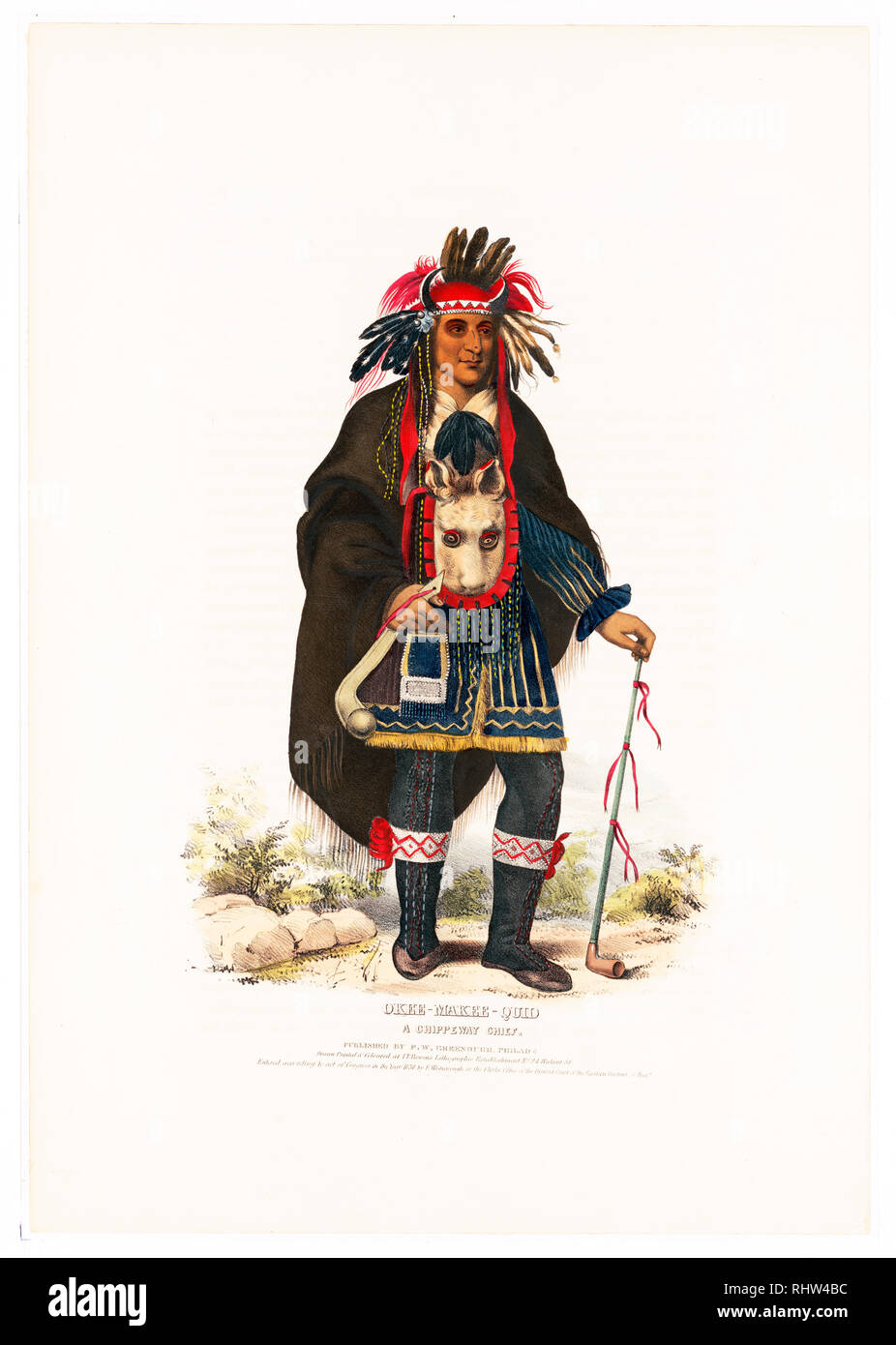 Okee-Makee-Quid a Chippeway chief ca. 1838 Stock Photo
