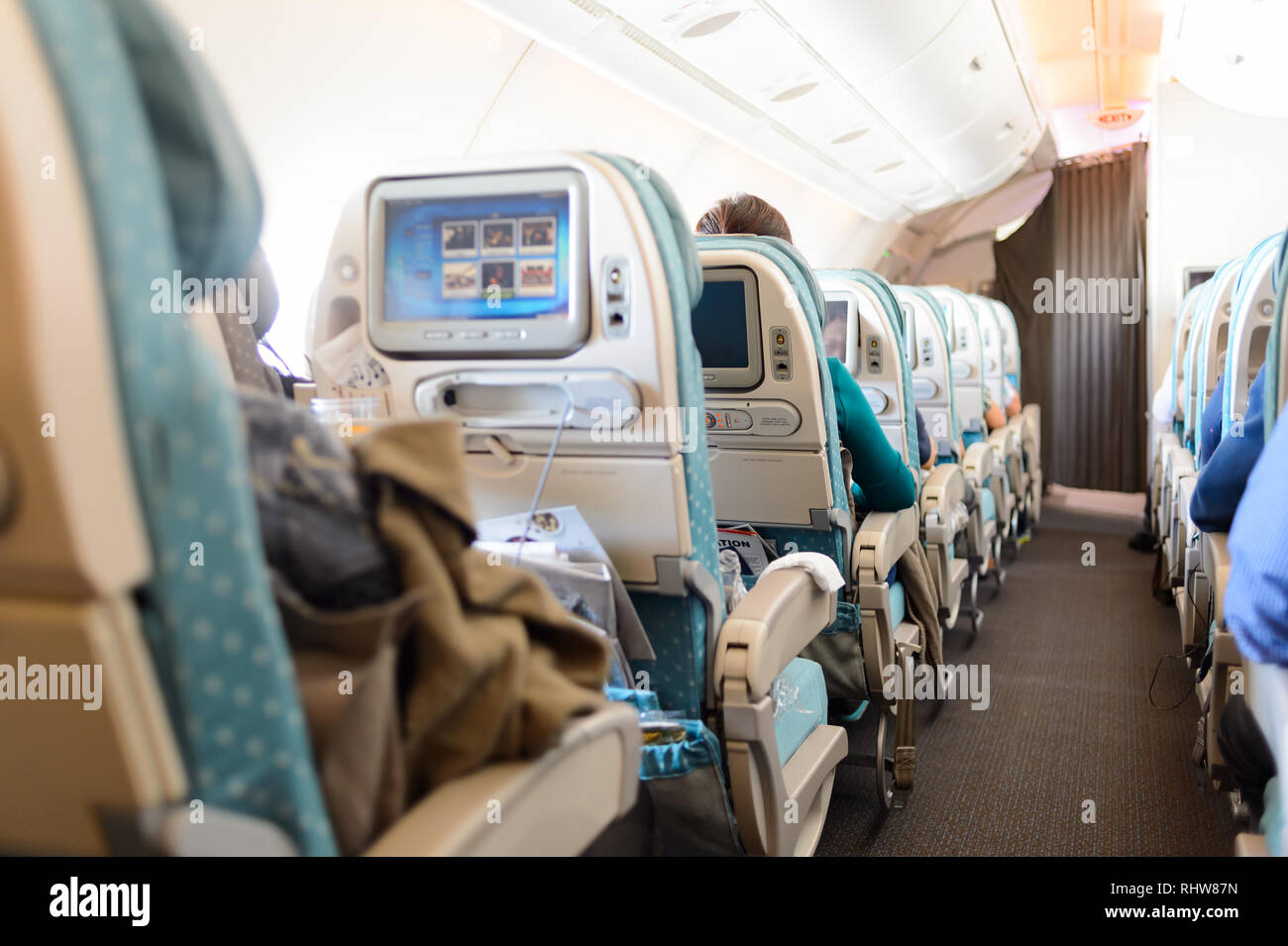 Hong Kong November 03 2015 Interior Of Singapore Airlines