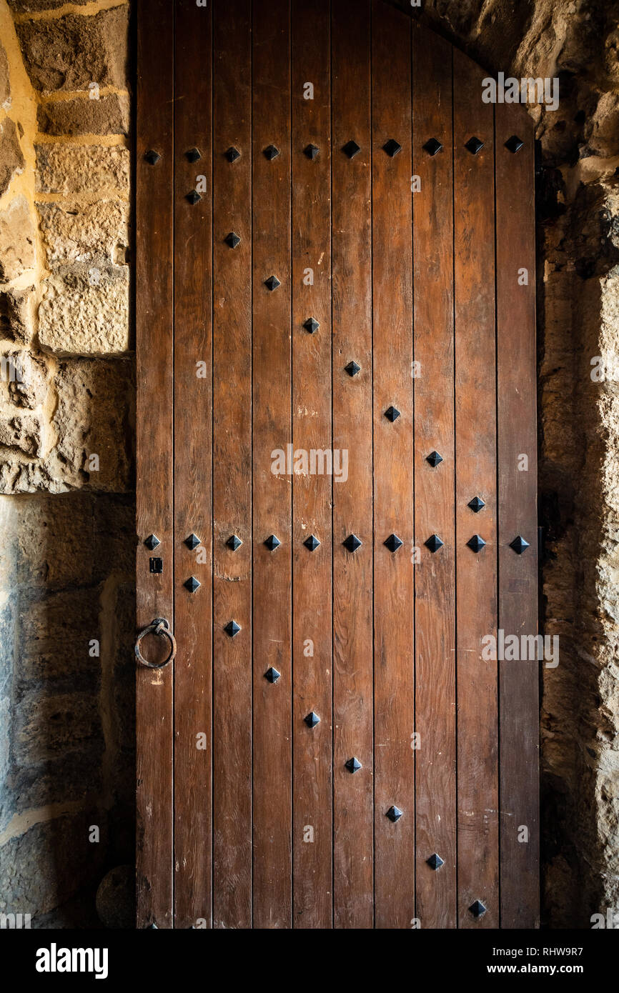 Front Door of the Castello a Mare, Koules Fortress, 16th Century Venetian Fortress, Heraklion Harbor, Overlooking the Sea of Crete Stock Photo