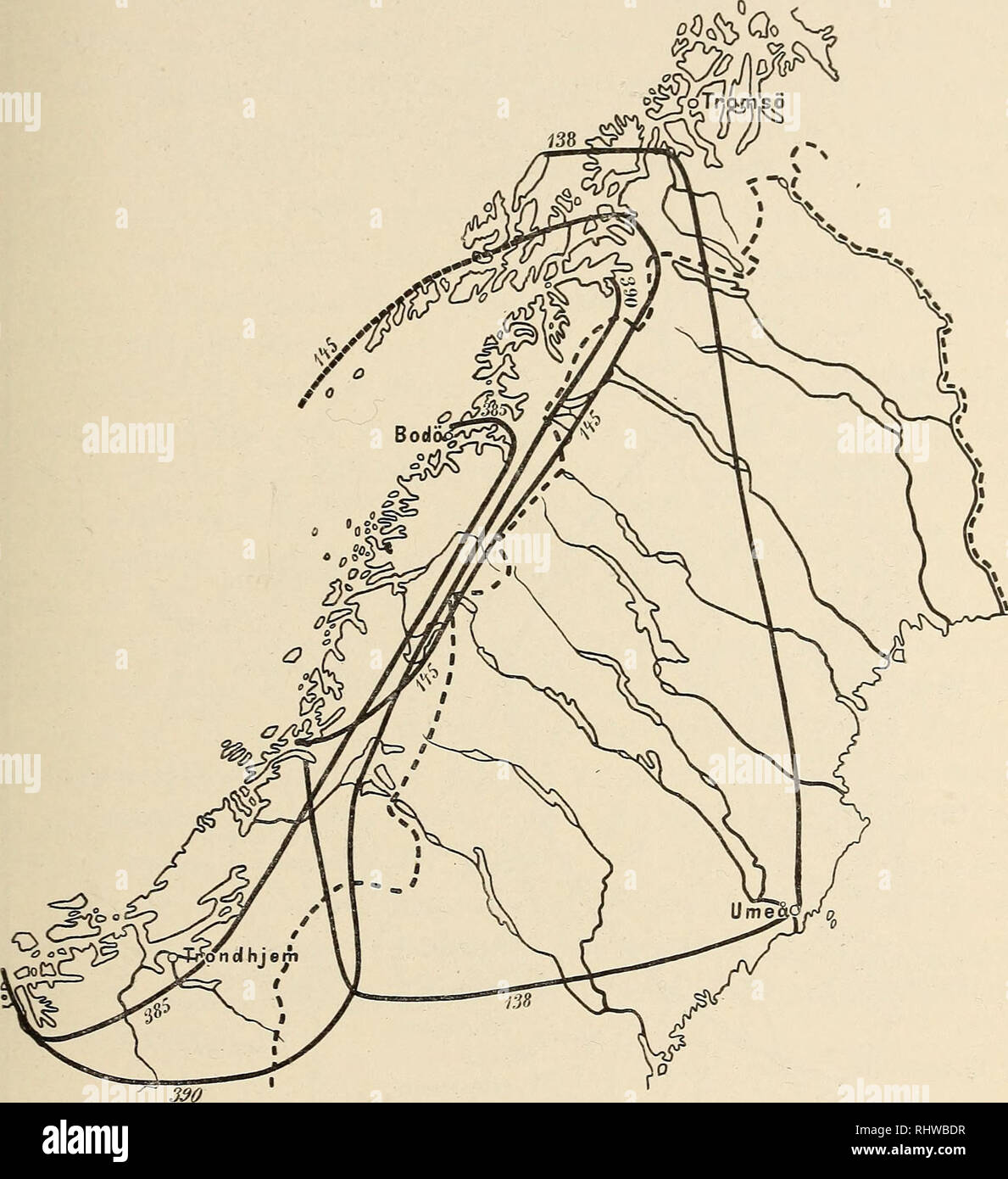 Bergens Museums aarbok. 1913] Norges jordskjælv. 69 Øksendalen paa Nordmøre  er omtrent 580 km., og arealet er ca. 44 000 km2. Jordrystelsen er ikke  merket i Sverige. Jordskjælvets styrke er gjennemgaaende