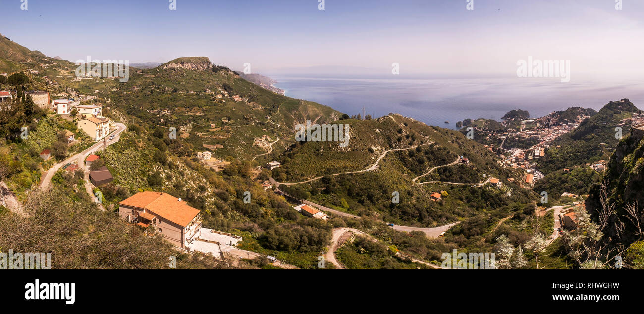 panorama view of sicily, italy Stock Photo