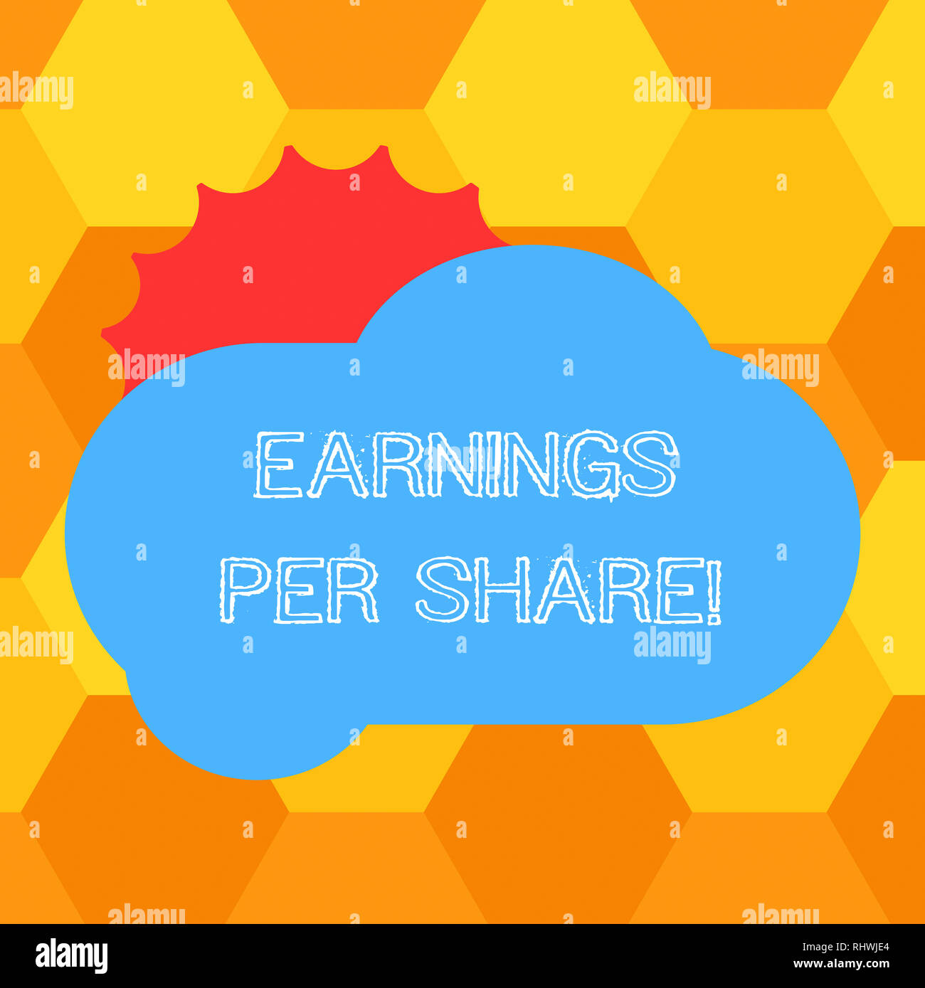 Handwriting Text Earnings Per Share Concept Meaning Portion Of Company Profit Allocated To Each Holder Sun Hiding Shining Behind Blank Fluffy Color C Stock Photo Alamy