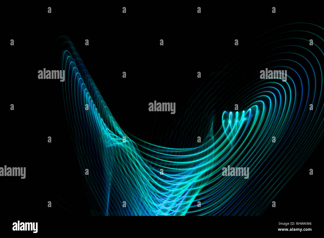 Abstract rainbow blue and pink neon glowing crossing lines pattern ...
