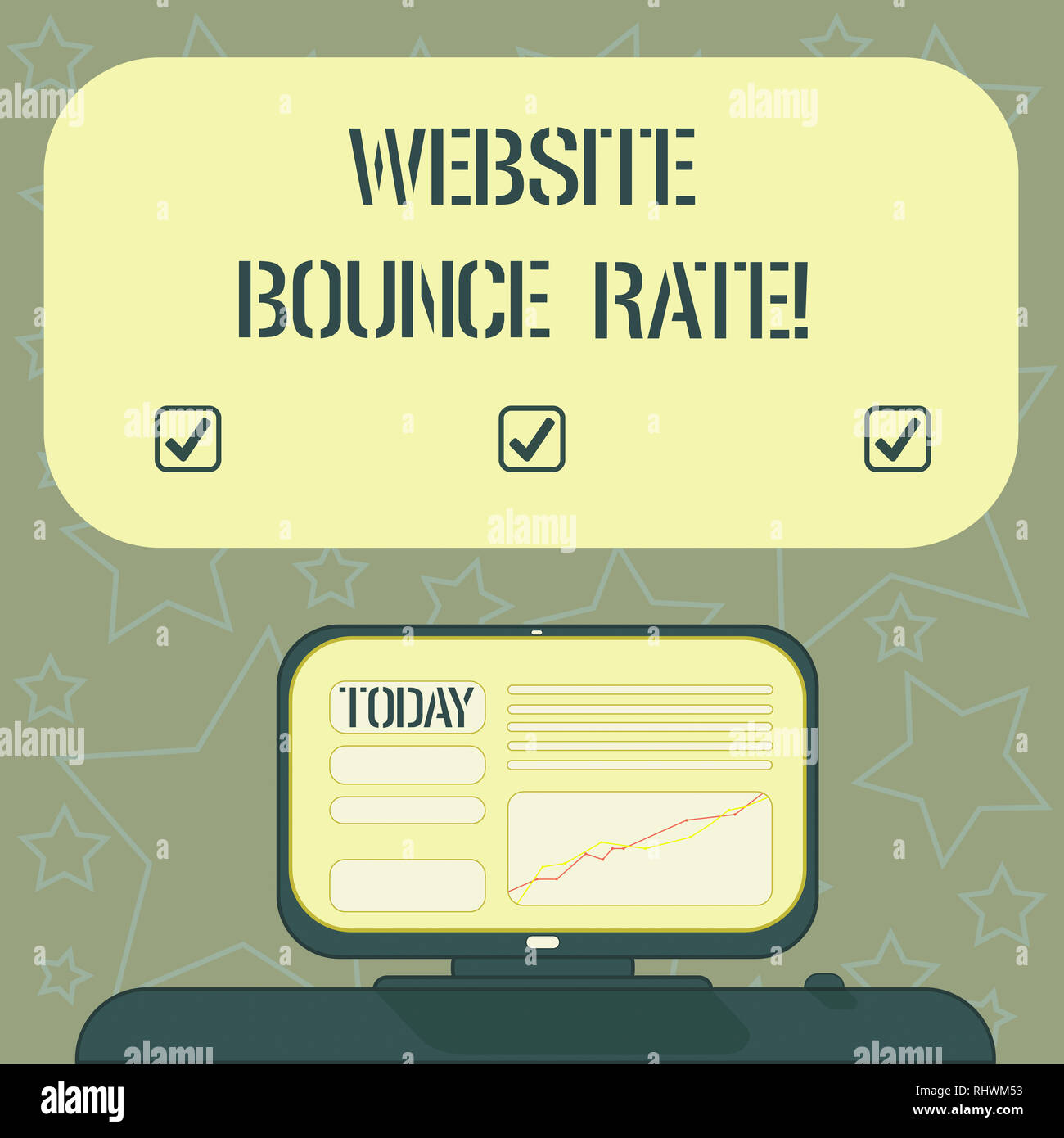 Handwriting Text Writing Website Bounce Rate Concept Meaning Internet Marketing Term Used In Web Traffic Analysis Mounted Computer Screen With Line G Stock Photo Alamy