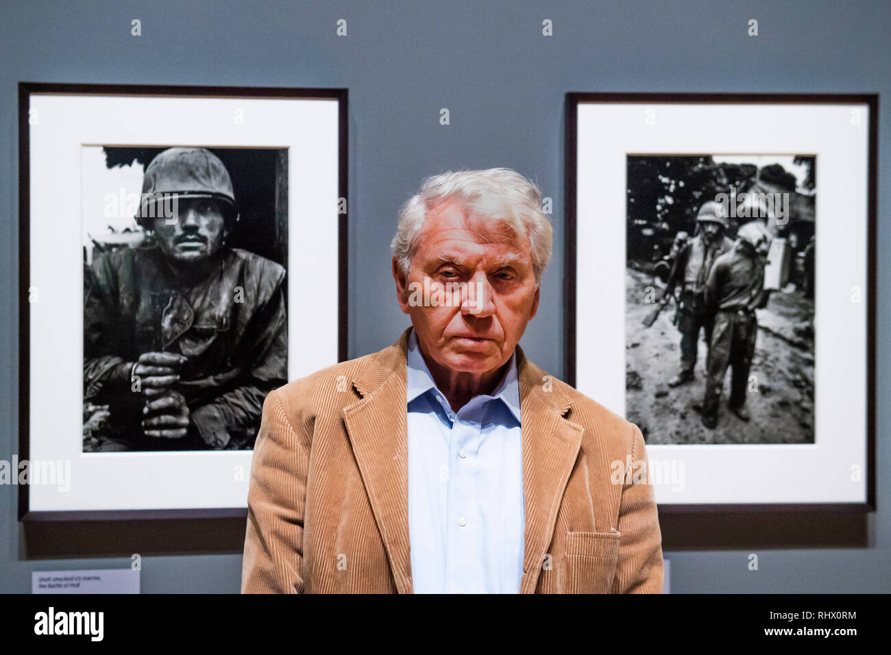 London, UK. 4th February, 2019. Sir Don McCullin - A retrospective of the British photographer Sir Don McCullin at Tate Britain. With over 250 photographs, all printed by the artist himself in his own darkroom. Often taken at great personal risk, his conflict photographs are shown alongside his work in documentary photography, his travel assignments and his long term engagement with landscape and still life. The exhibition runs from 5 Feb to 6 May 2019. Credit: Guy Bell/Alamy Live News Stock Photo