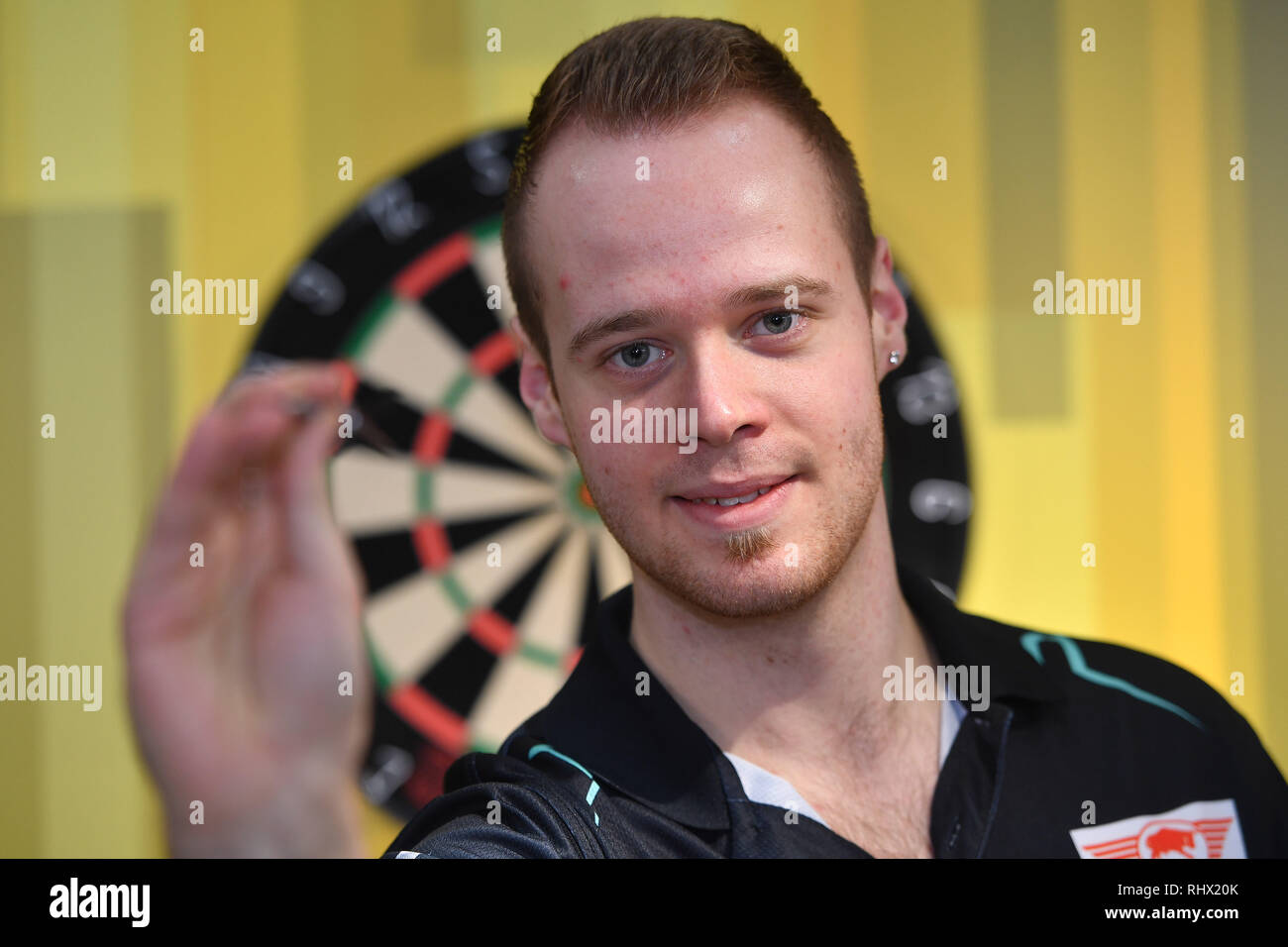 Deutschland. 04th Feb, 2019. Max Hopp is a German dart player. In the public and in the media he is also known as "Maximiser". He is considered the greatest darts talent