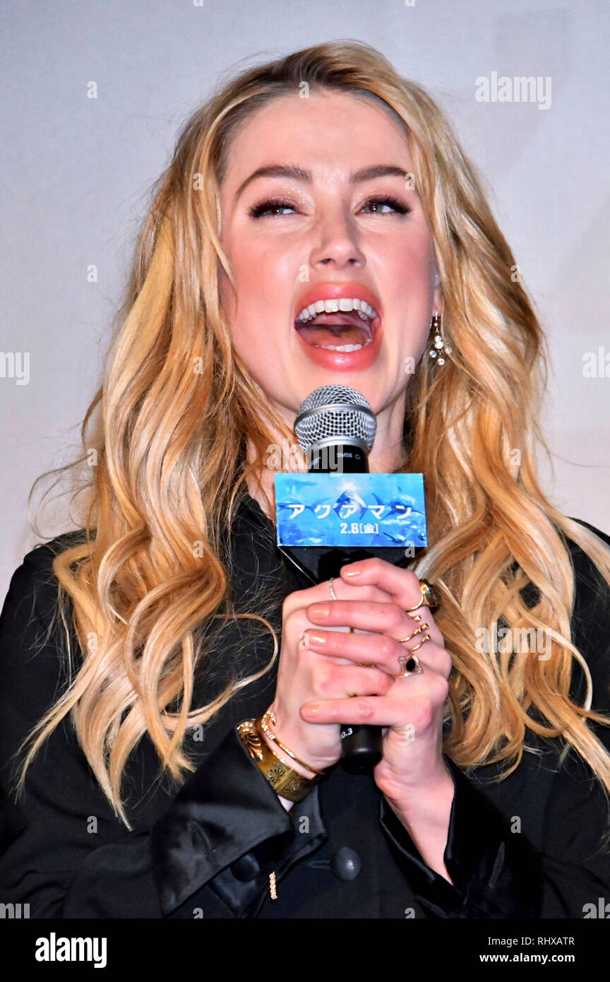 Tokyo, Japan. 04th Feb, 2019. Amber Heard at the premiere of the movie